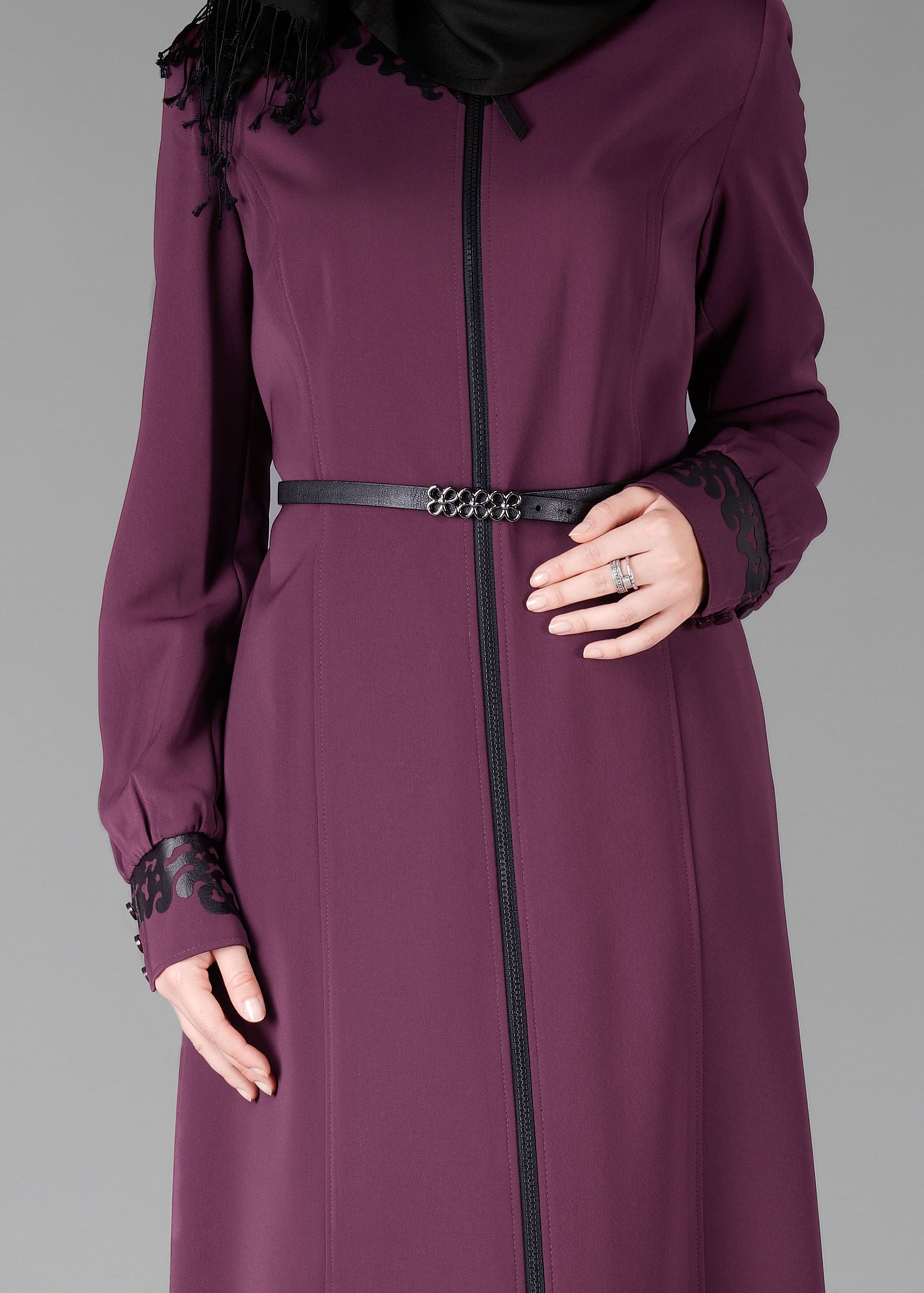 Tesettür giyim MÜRDÜM FERMUARLI PARDESÜ 1932