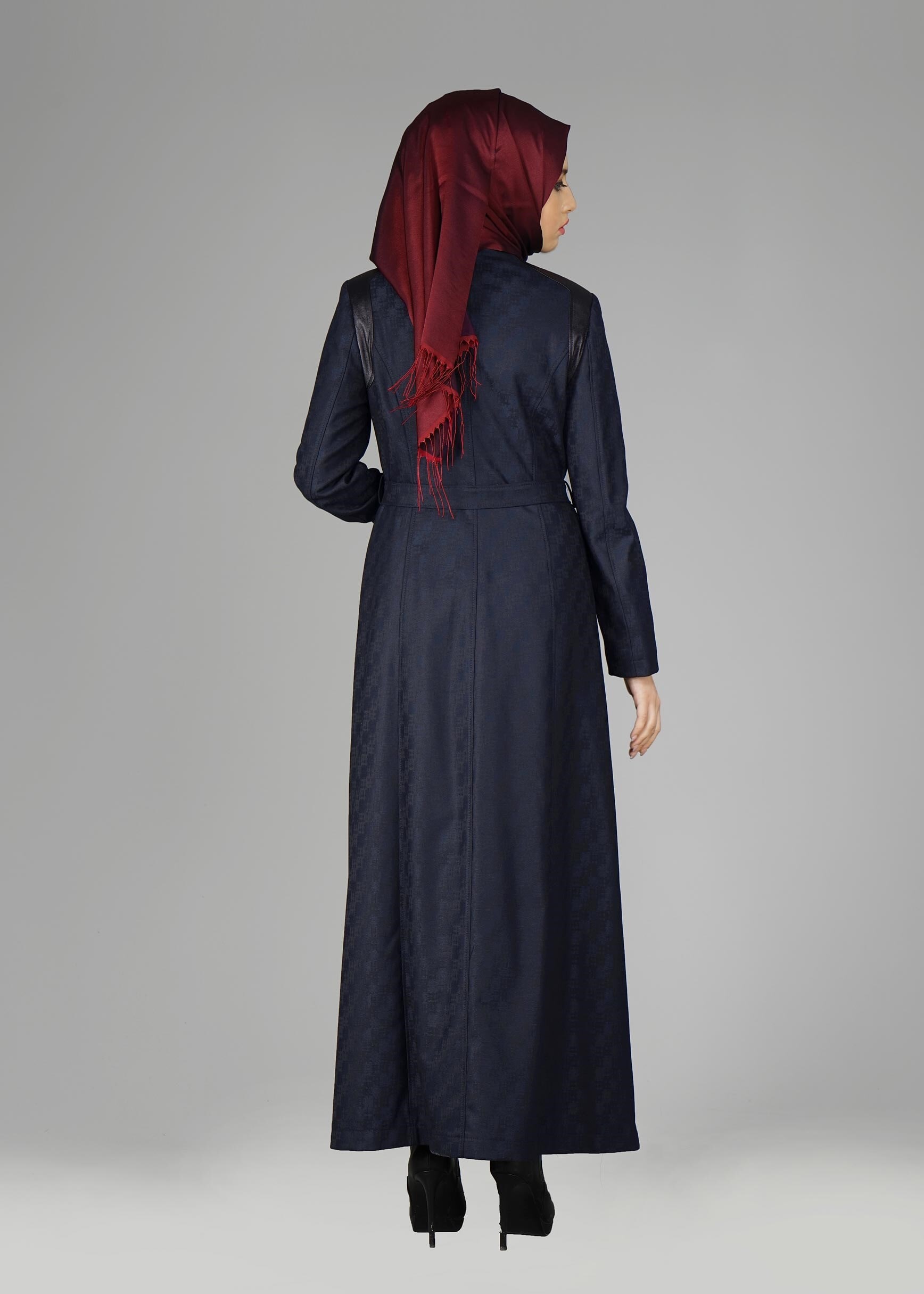 Tesettür giyim LACİVERT FERMUARLI DETAYLI PARDESÜ 1938