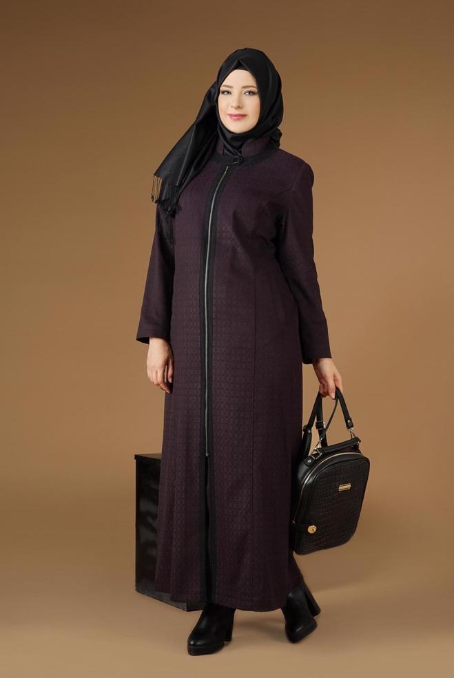 Vêtements hijab PRUNE PARDESSUS ZIPPÉ 1955  - ALVİNA