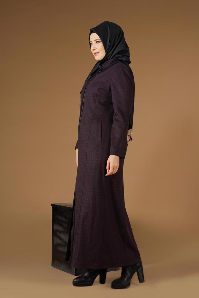 Vêtements hijab PRUNE PARDESSUS ZIPPÉ 1955  - ALVİNA