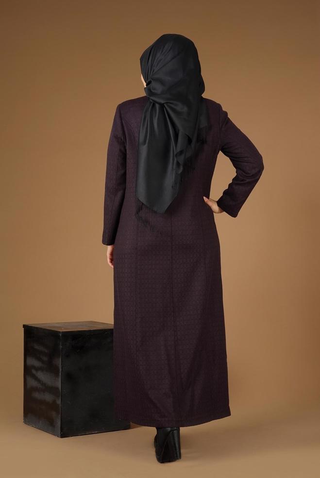 Vêtements hijab PRUNE PARDESSUS ZIPPÉ 1955  - ALVİNA