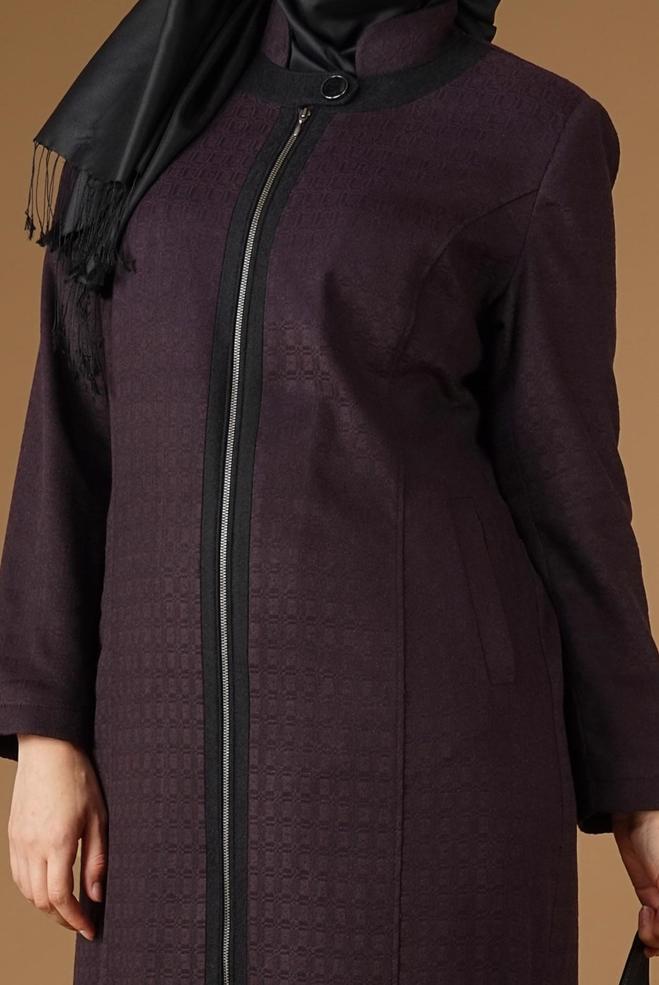 Vêtements hijab PRUNE PARDESSUS ZIPPÉ 1955  - ALVİNA