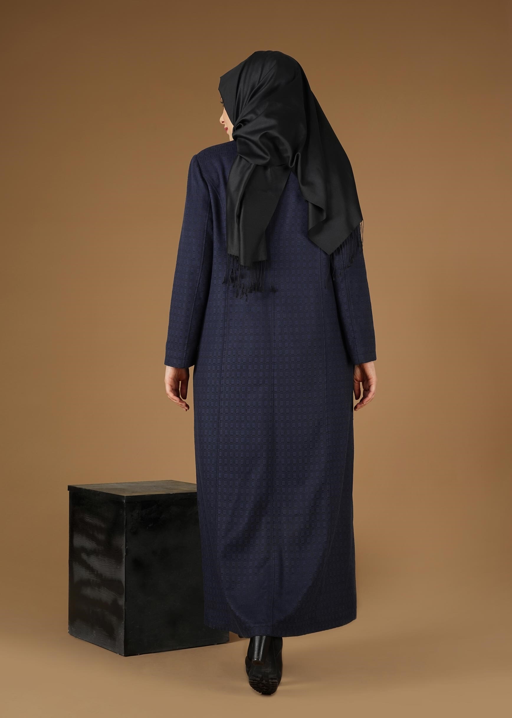 Vêtements hijab BLEU MARINE PARDESSUS ZIPPÉ 1955 