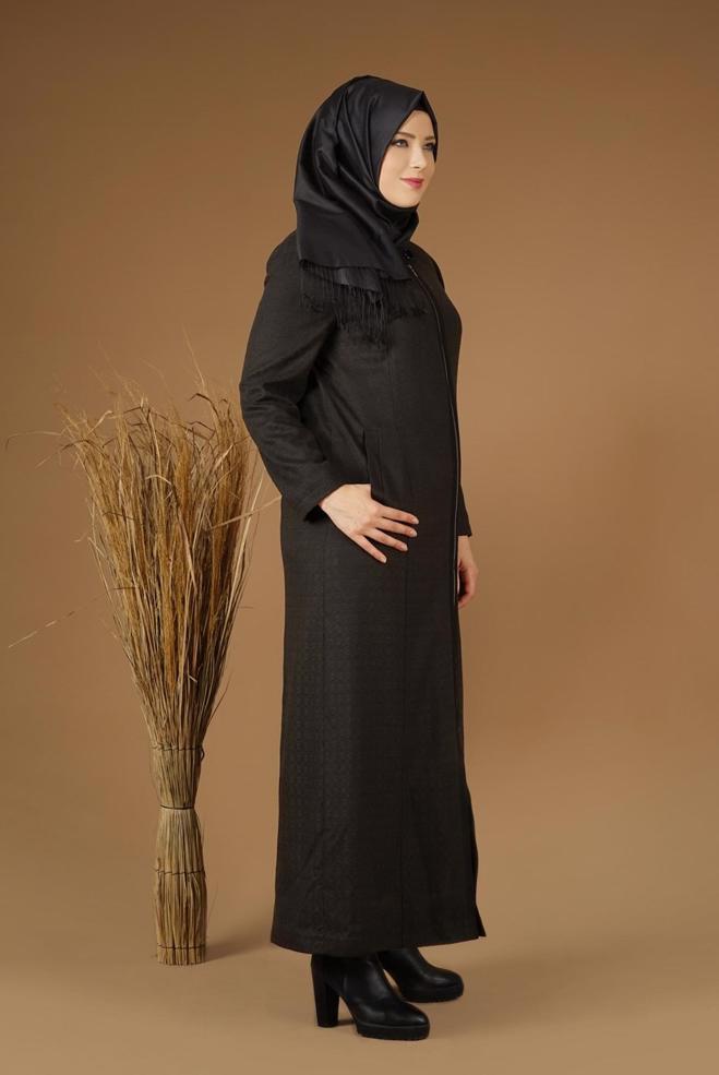 Vêtements hijab KAKI PARDESSUS ZIPPÉ 1955  - ALVİNA