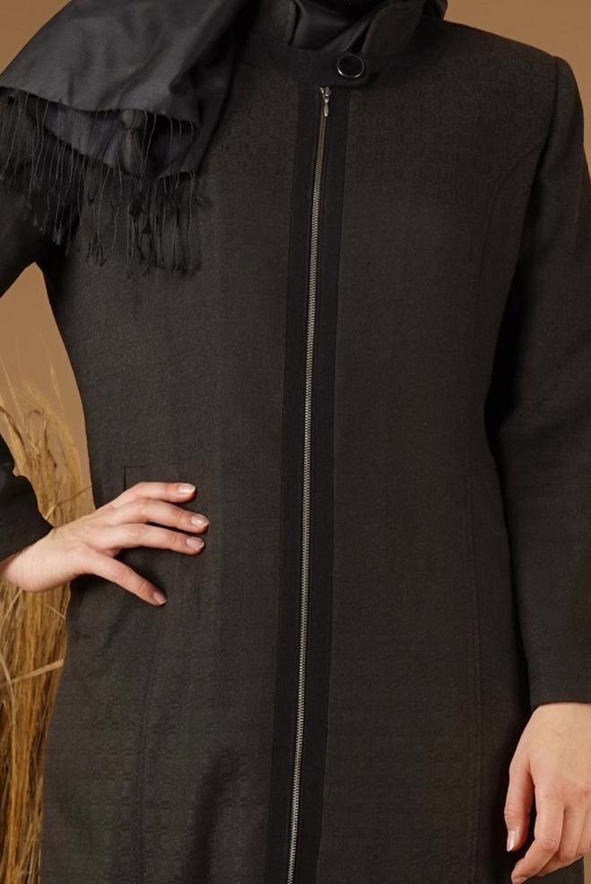 Vêtements hijab KAKI PARDESSUS ZIPPÉ 1955  - ALVİNA