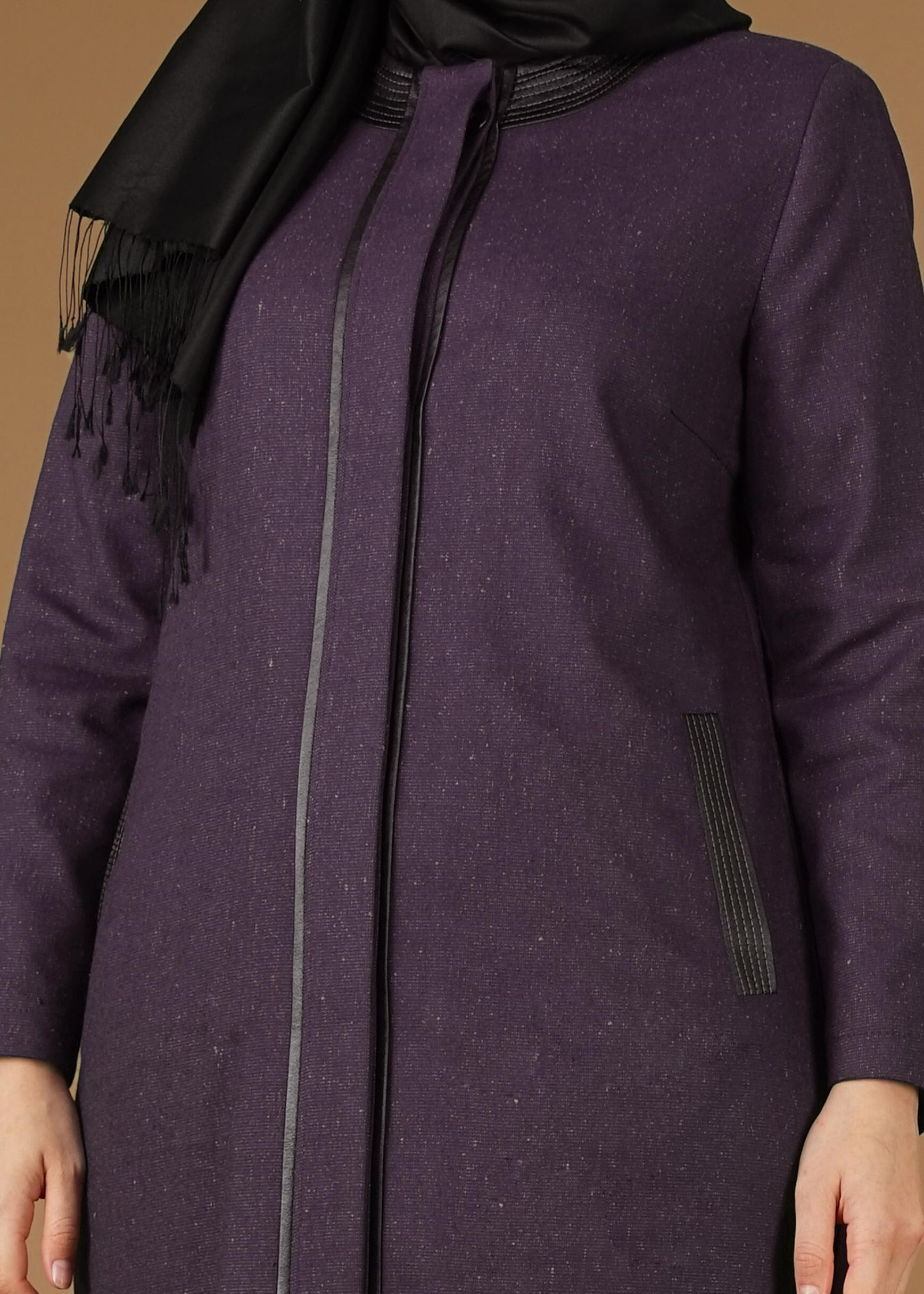 Vêtements hijab POURPRE PARDESSUS AVEC BOUTONS DISSIMULÉES 1956 