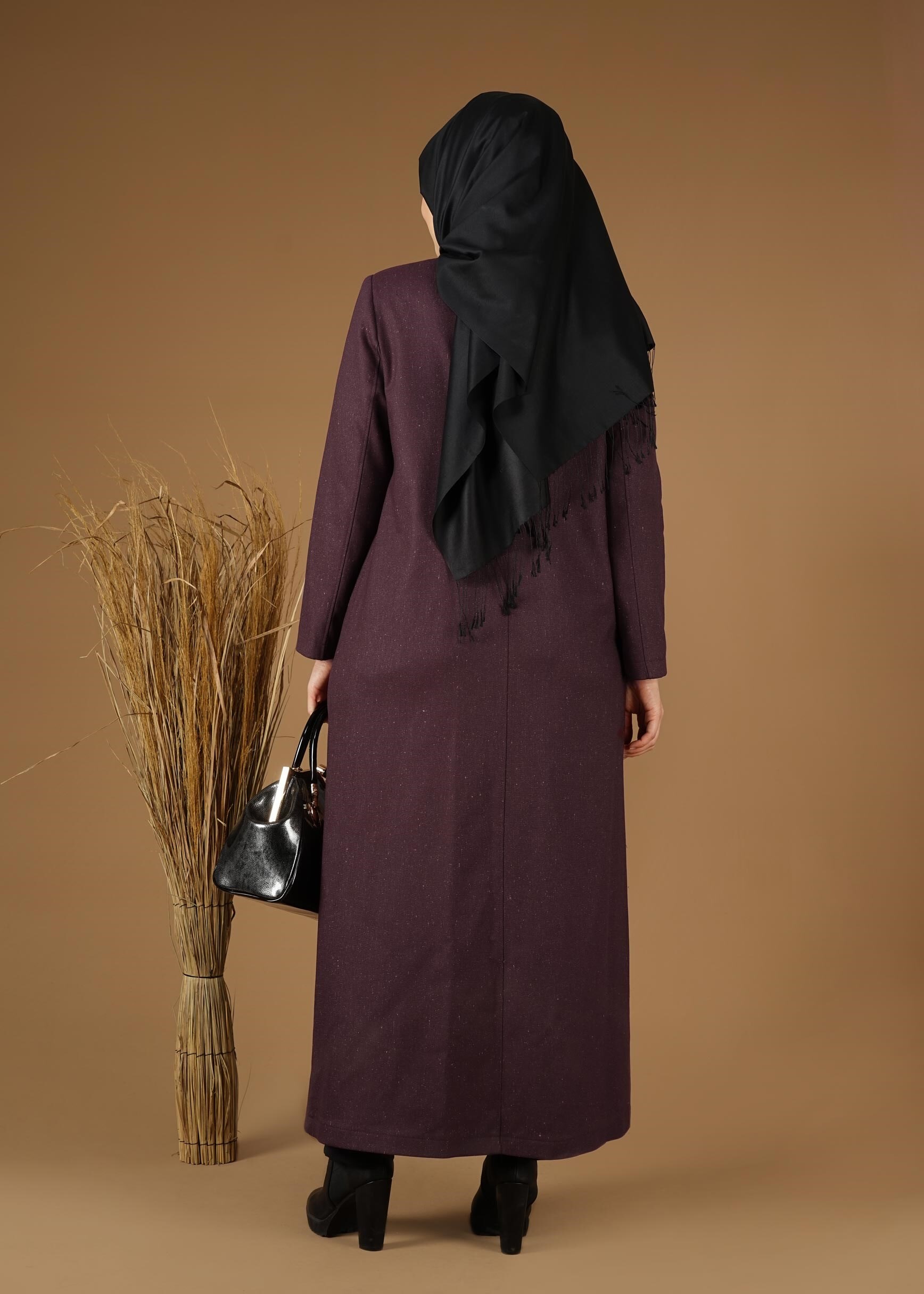 Vêtements hijab PRUNE PARDESSUS AVEC BOUTONS DISSIMULÉES 1956 