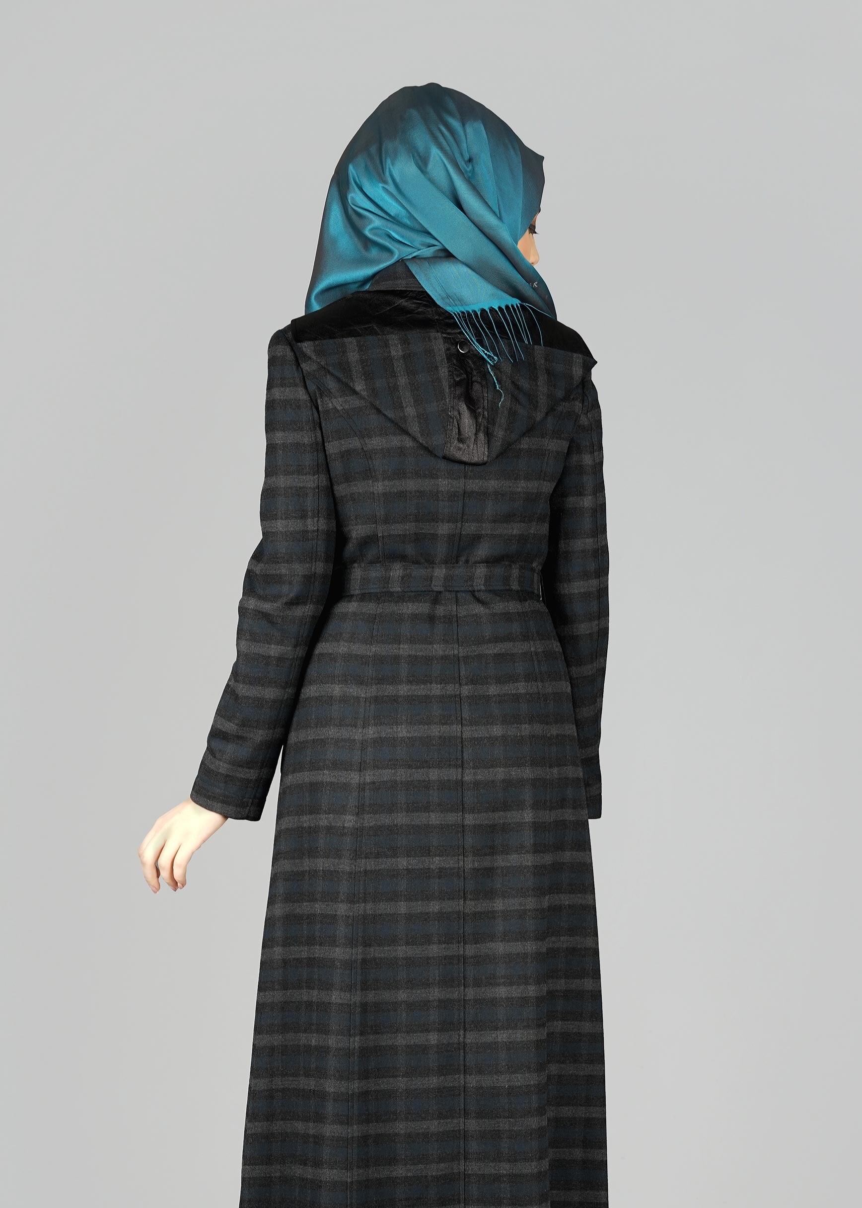 Tesettür giyim MAVİ 1880-2 PARDESÜ