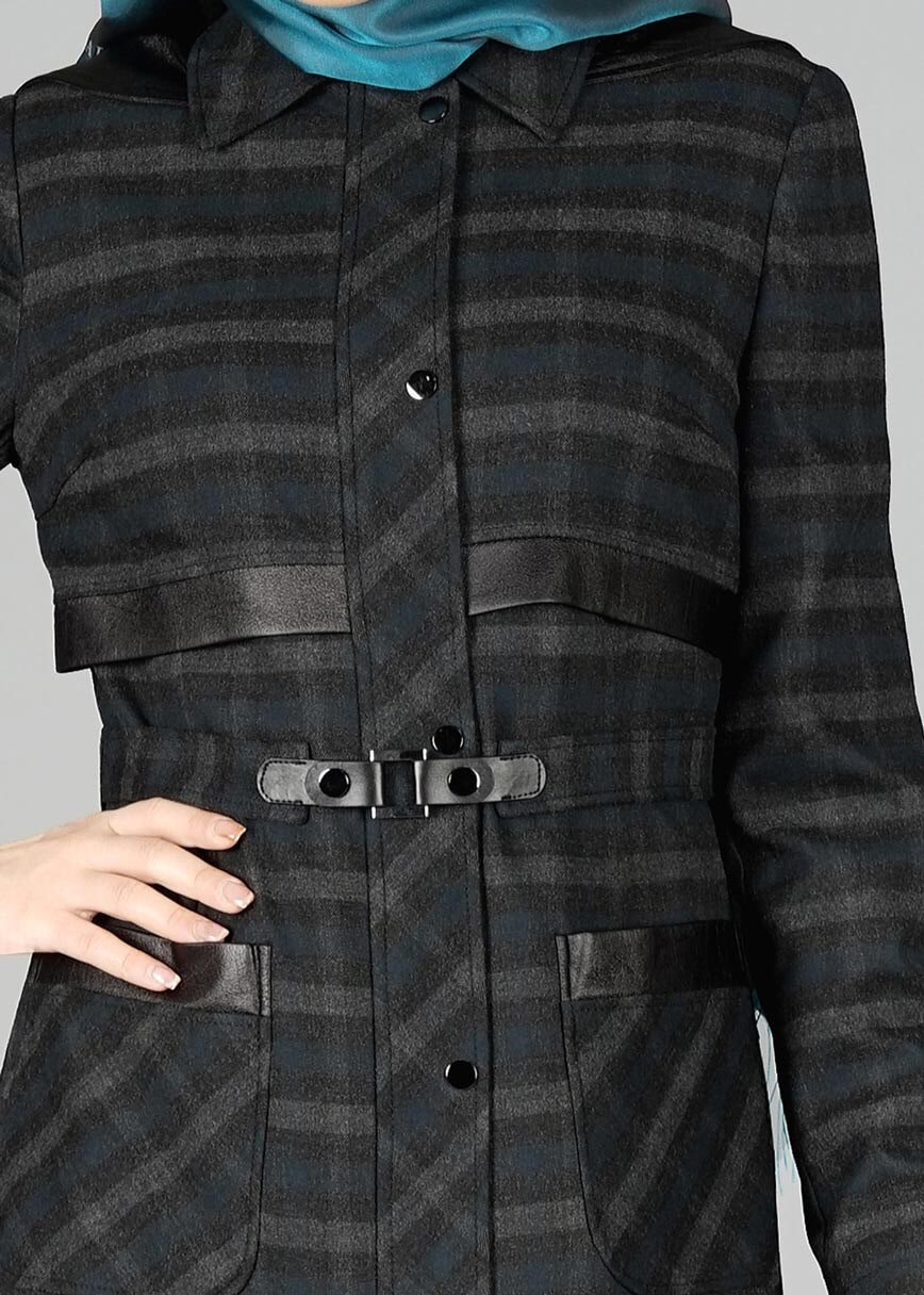 Tesettür giyim MAVİ 1880-2 PARDESÜ