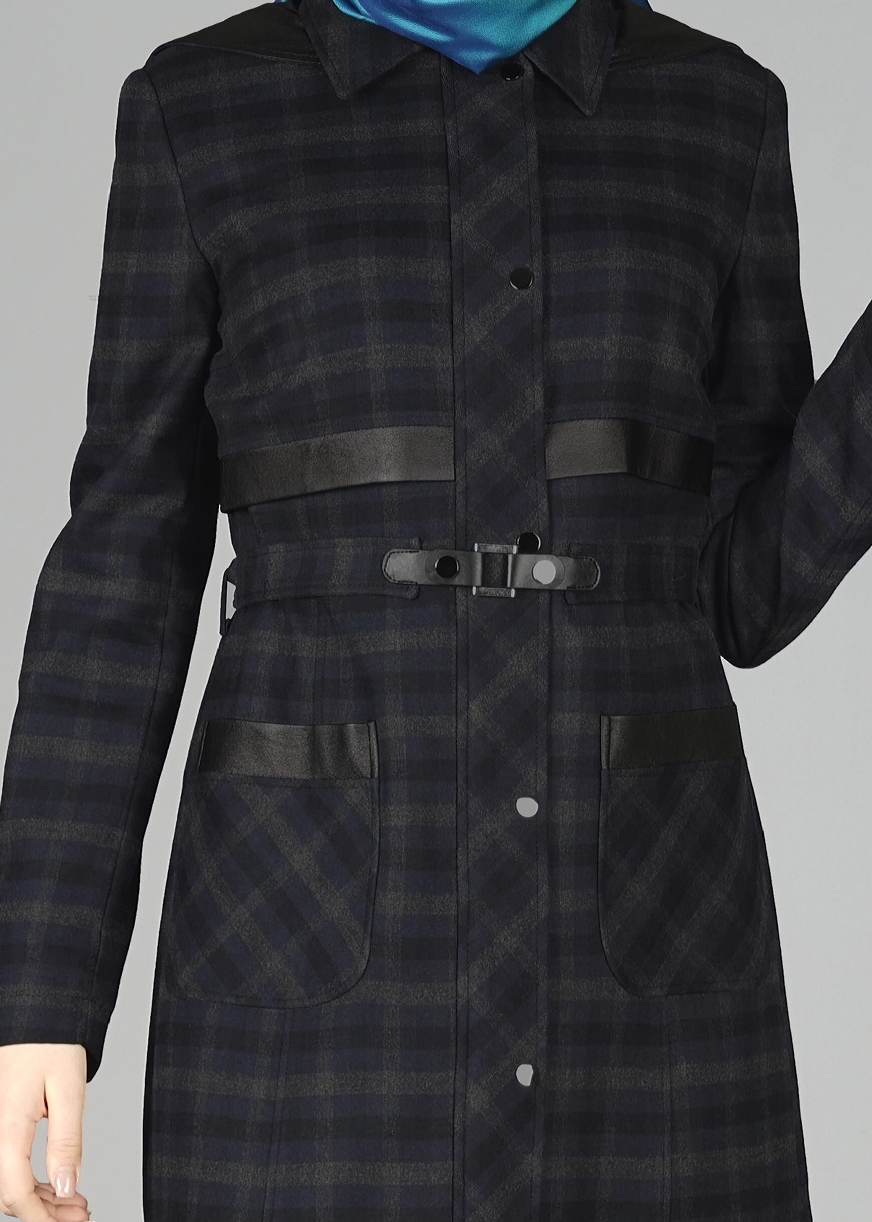 Tesettür giyim LACİVERT 1880-2 PARDESÜ