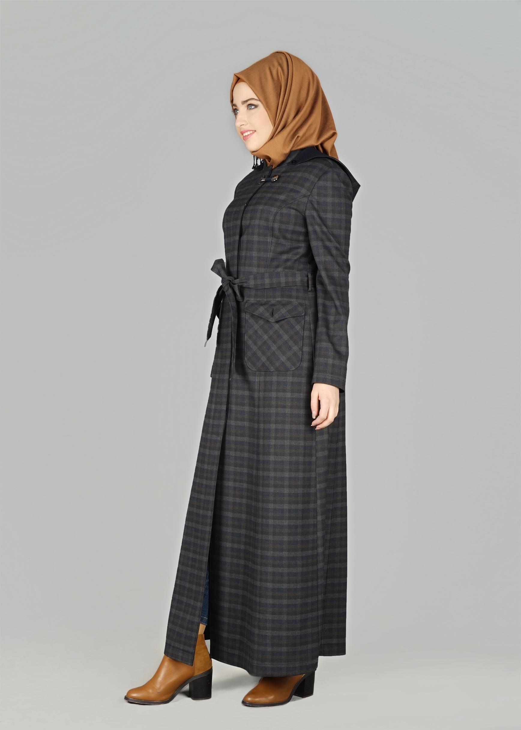 Tesettür giyim GRİ 1881-1 PARDESÜ