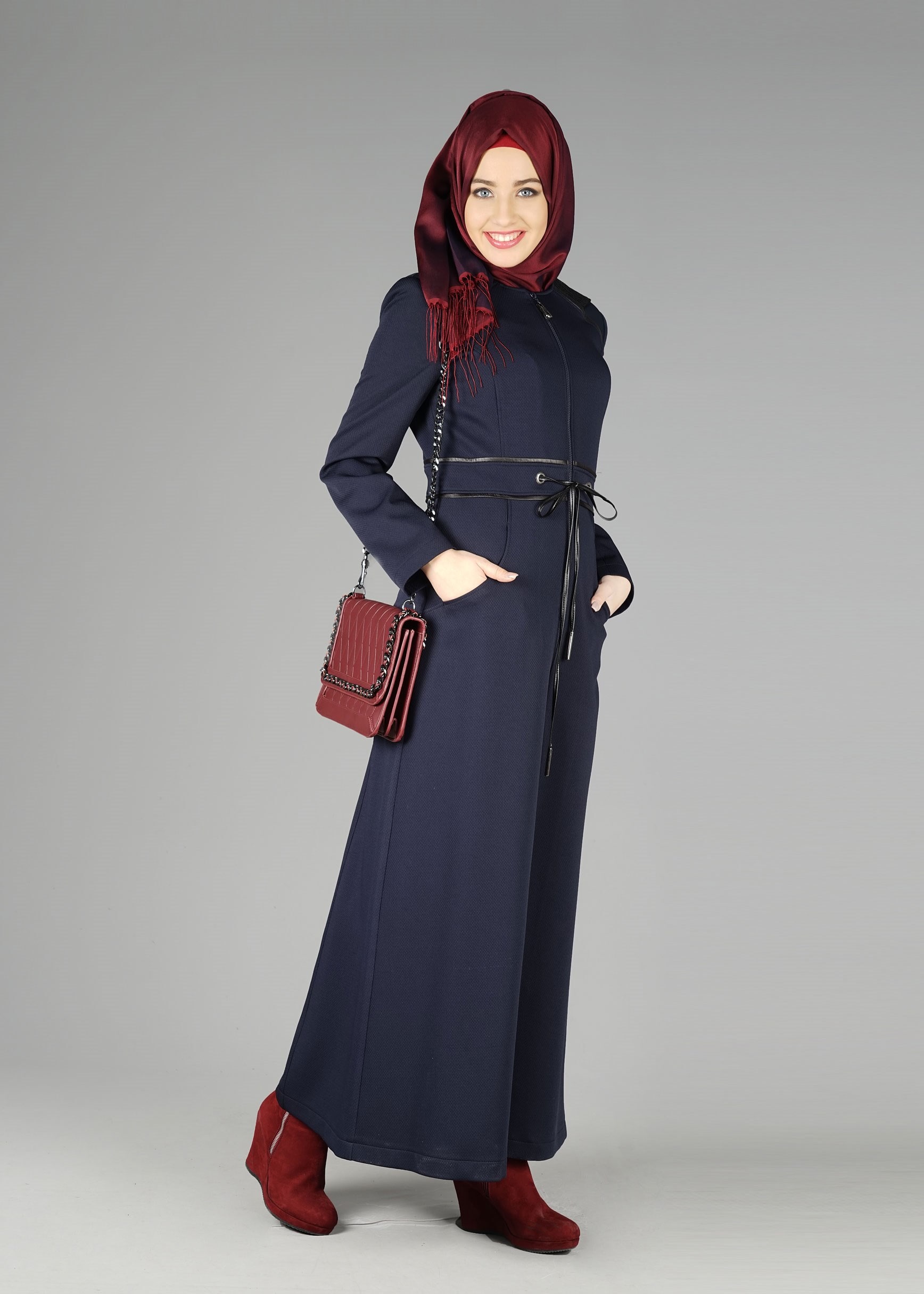 Tesettür giyim LACİVERT 1923-1 PARDESÜ