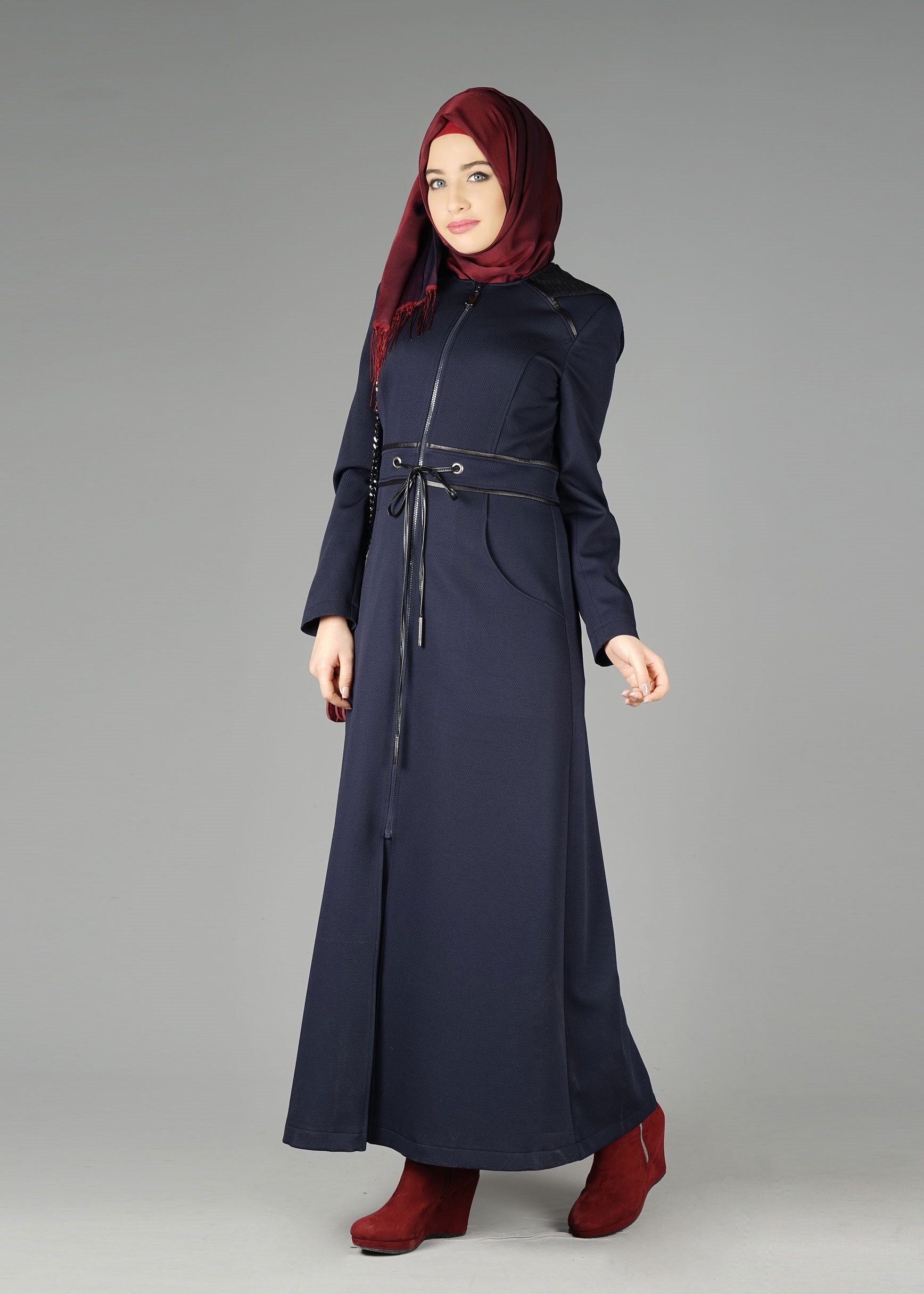 Tesettür giyim LACİVERT 1923-1 PARDESÜ
