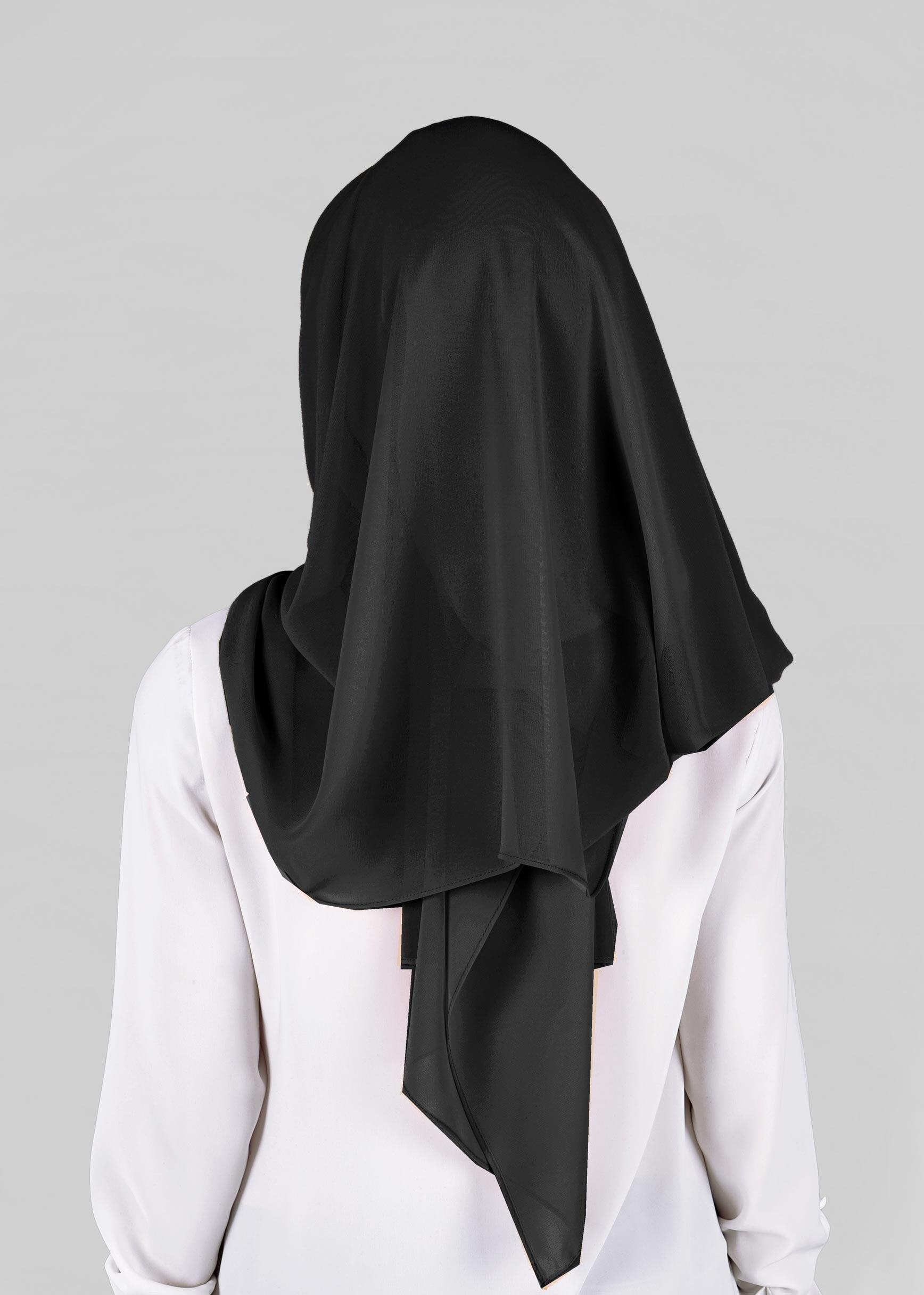 Tesettür giyim SİYAH 9827 ALVİNA HAZIR TOPUZLU ŞAL