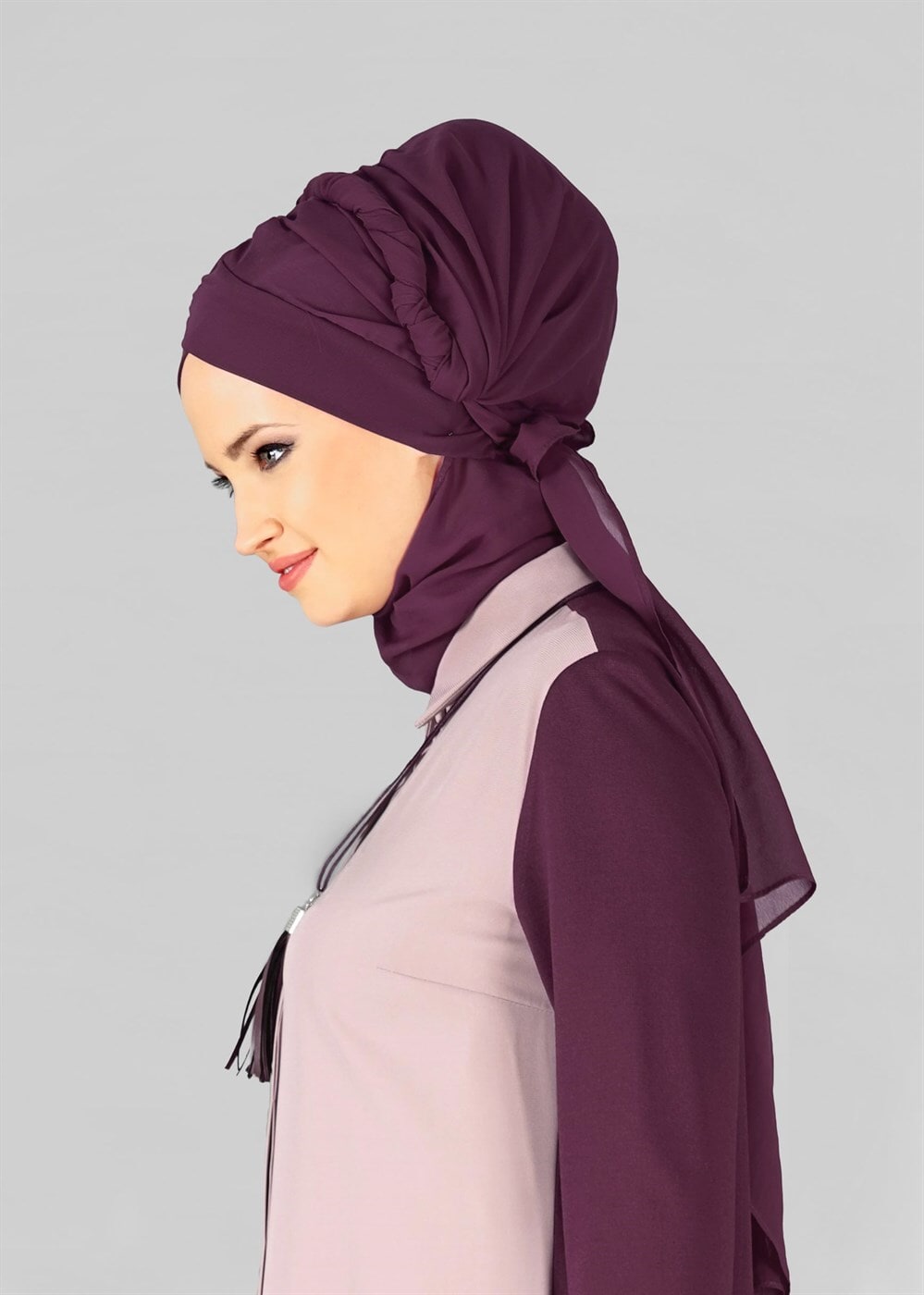 Tesettür giyim MÜRDÜM 9827 ALVİNA HAZIR TOPUZLU ŞAL