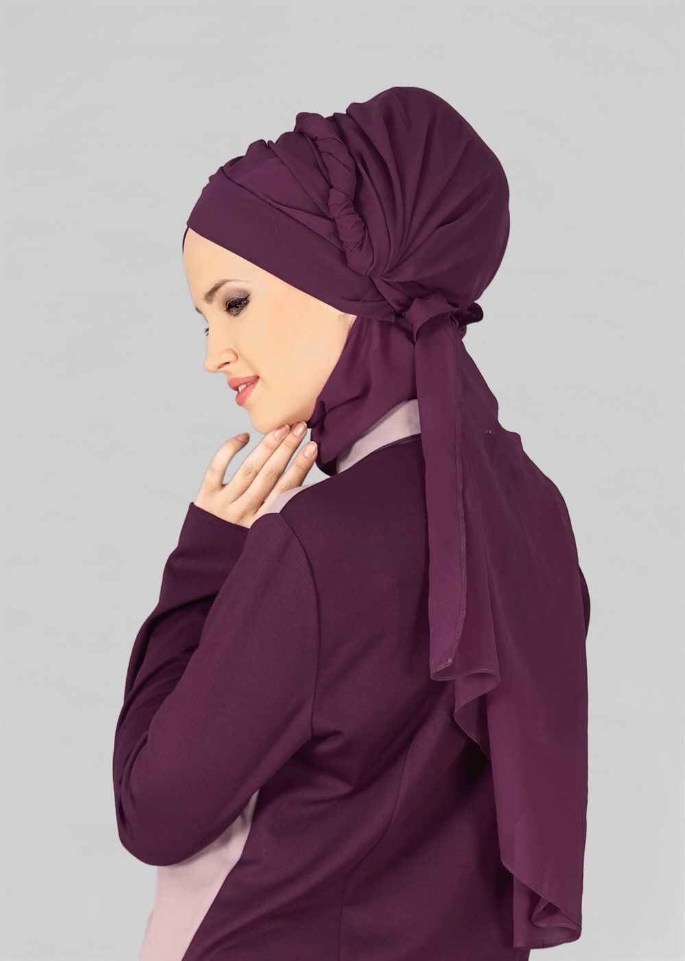 Tesettür giyim MÜRDÜM 9827 ALVİNA HAZIR TOPUZLU ŞAL