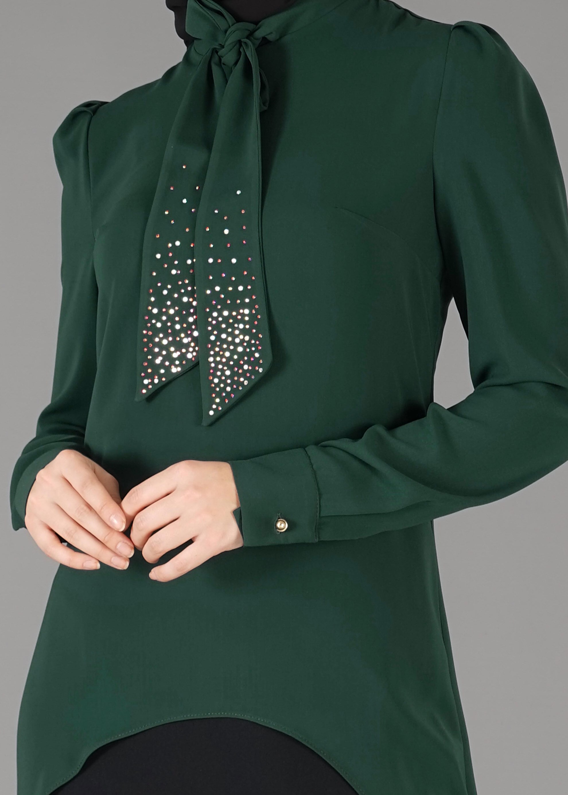 Tesettür giyim YEŞİL 3315E ETEKLİ TAKIM