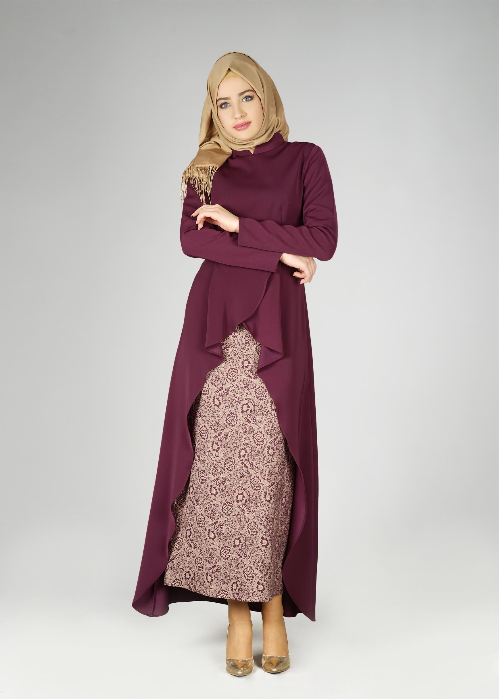 Tesettür giyim MÜRDÜM 3317E ETEKLİ TAKIM