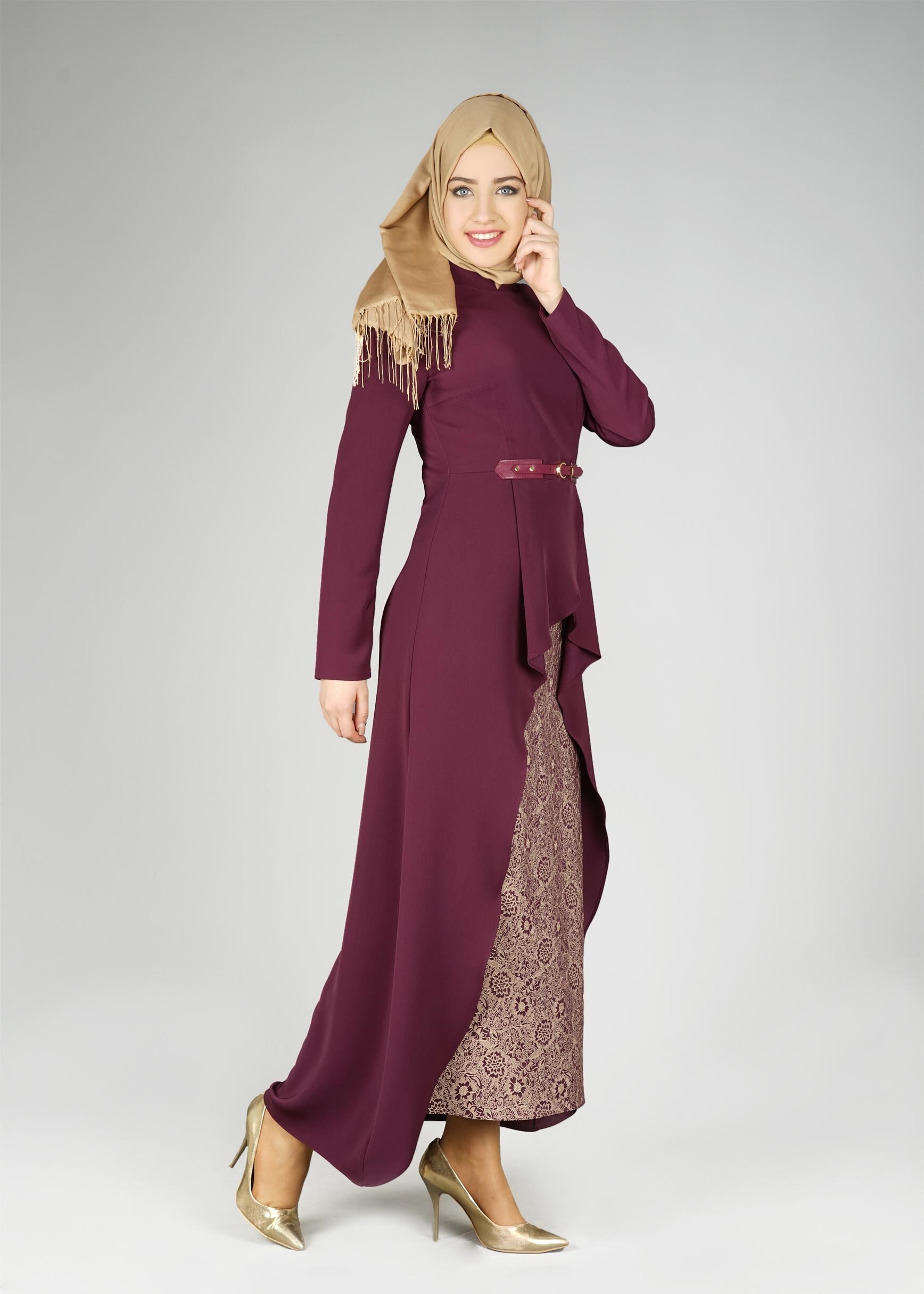 Tesettür giyim MÜRDÜM 3317E ETEKLİ TAKIM