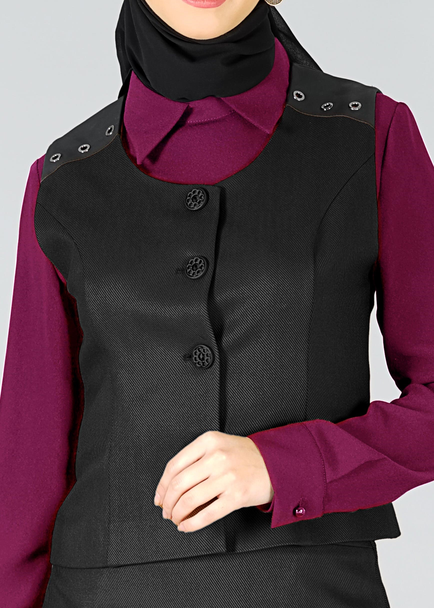 Hijab clothing BLACK CLASSIC SKIRT SUIT 3329E 