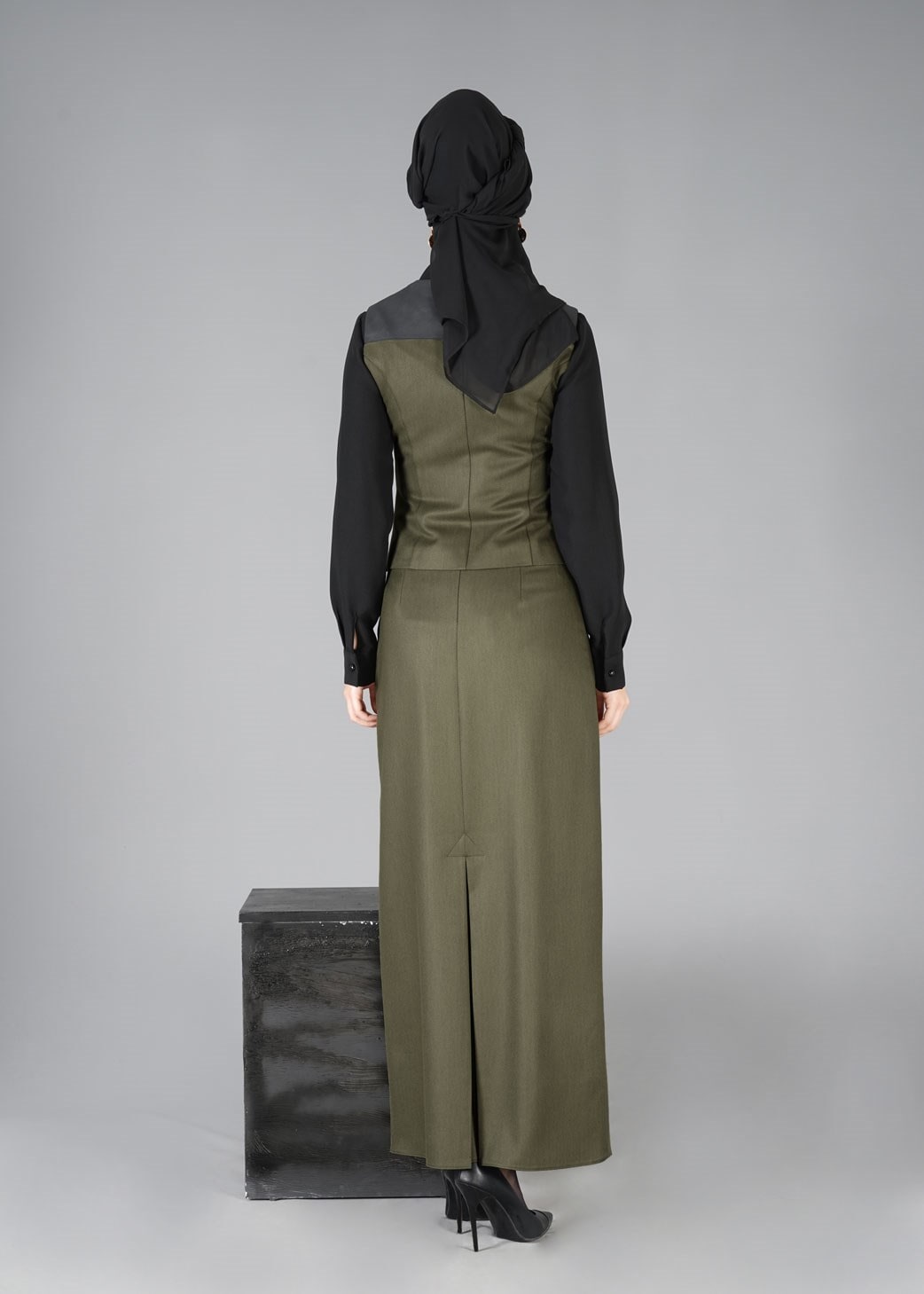 Tesettür giyim HAKİ 3329E TAKIM