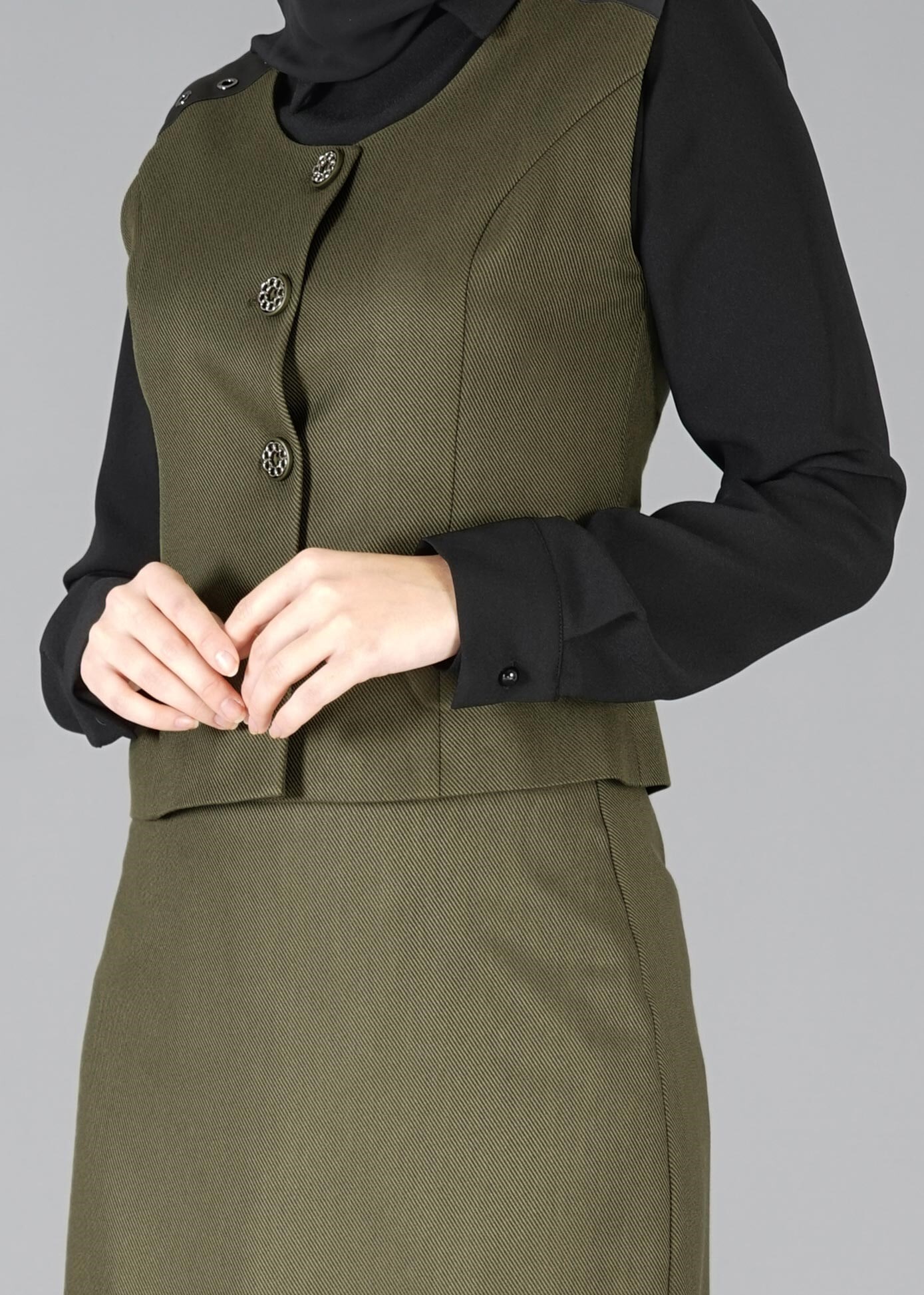 Tesettür giyim HAKİ 3329E TAKIM