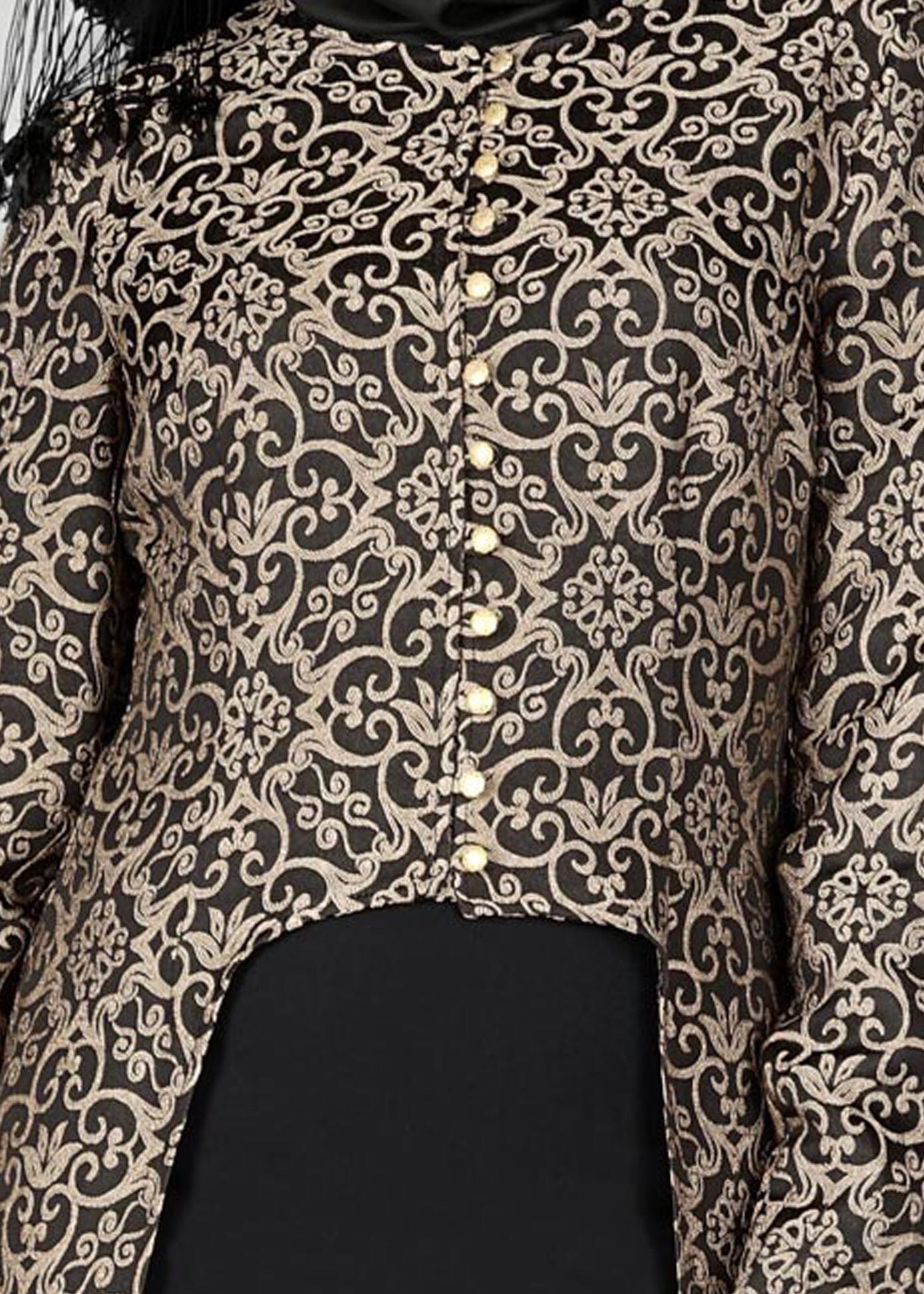 Tesettür giyim SİYAH 3356E ETEKLİ TAKIM