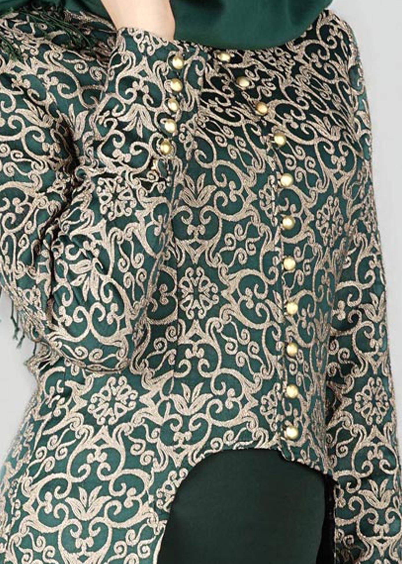 Tesettür giyim YEŞİL 3356E ETEKLİ TAKIM