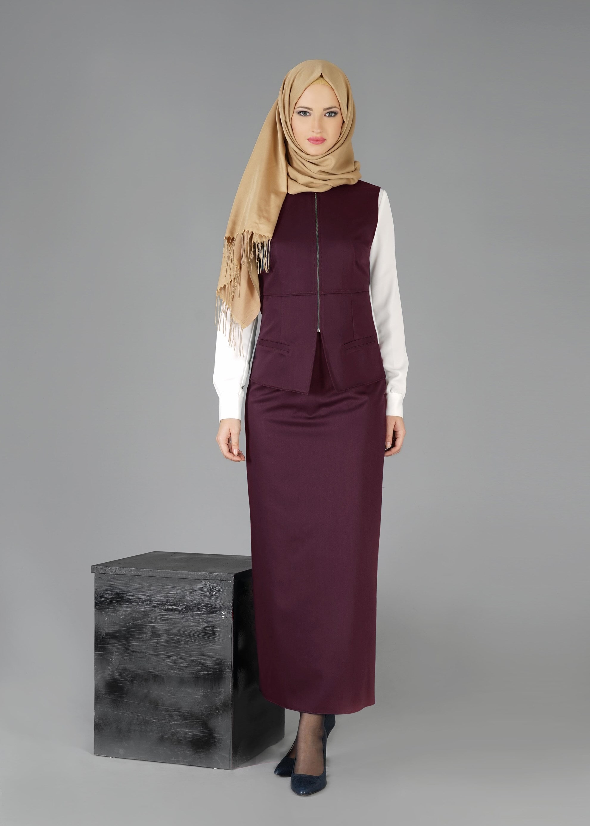 Tesettür giyim MOR 4759 ETEKLİ TAKIM