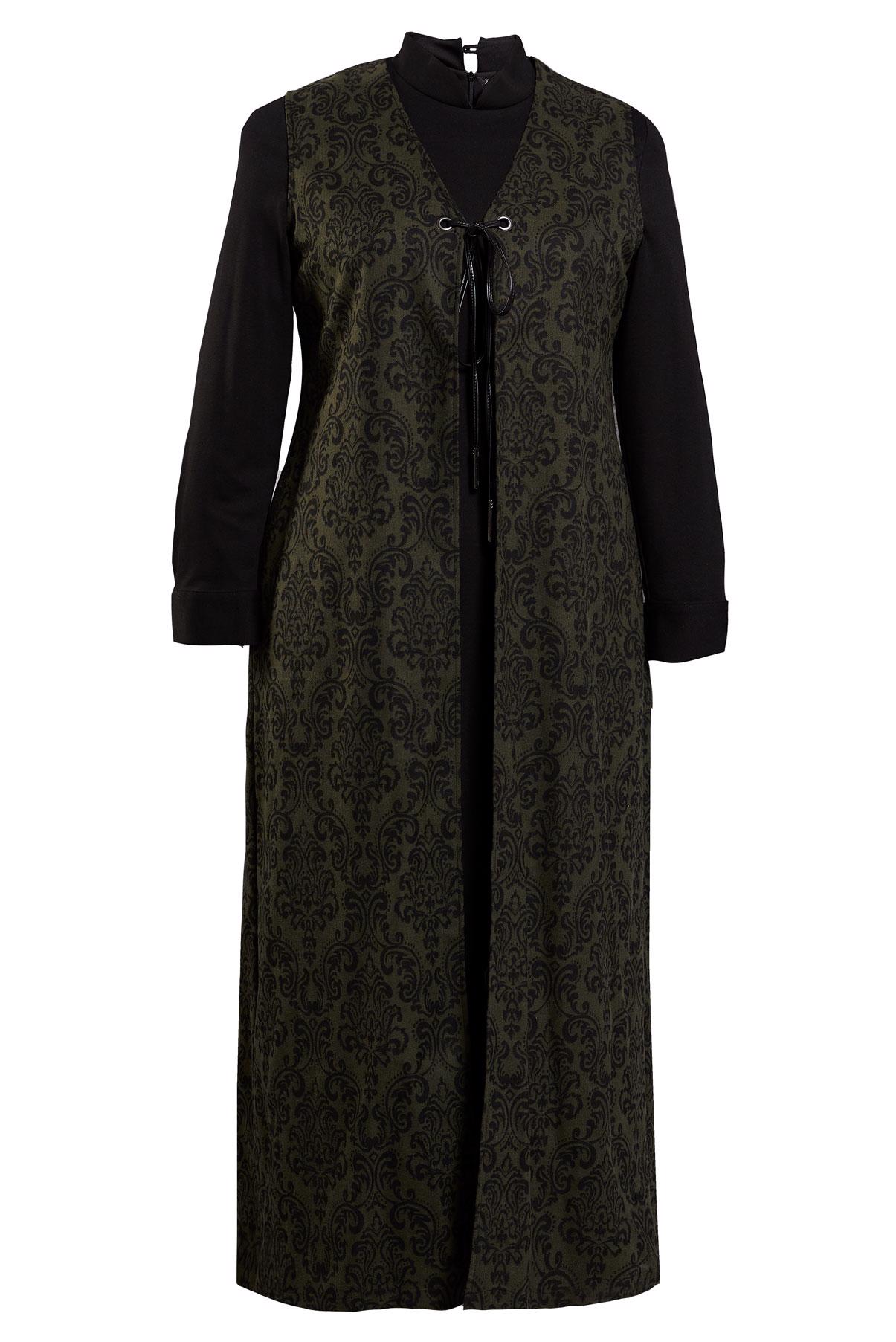 Vêtements hijab KAKI COSTUME À MOTIFS 3322