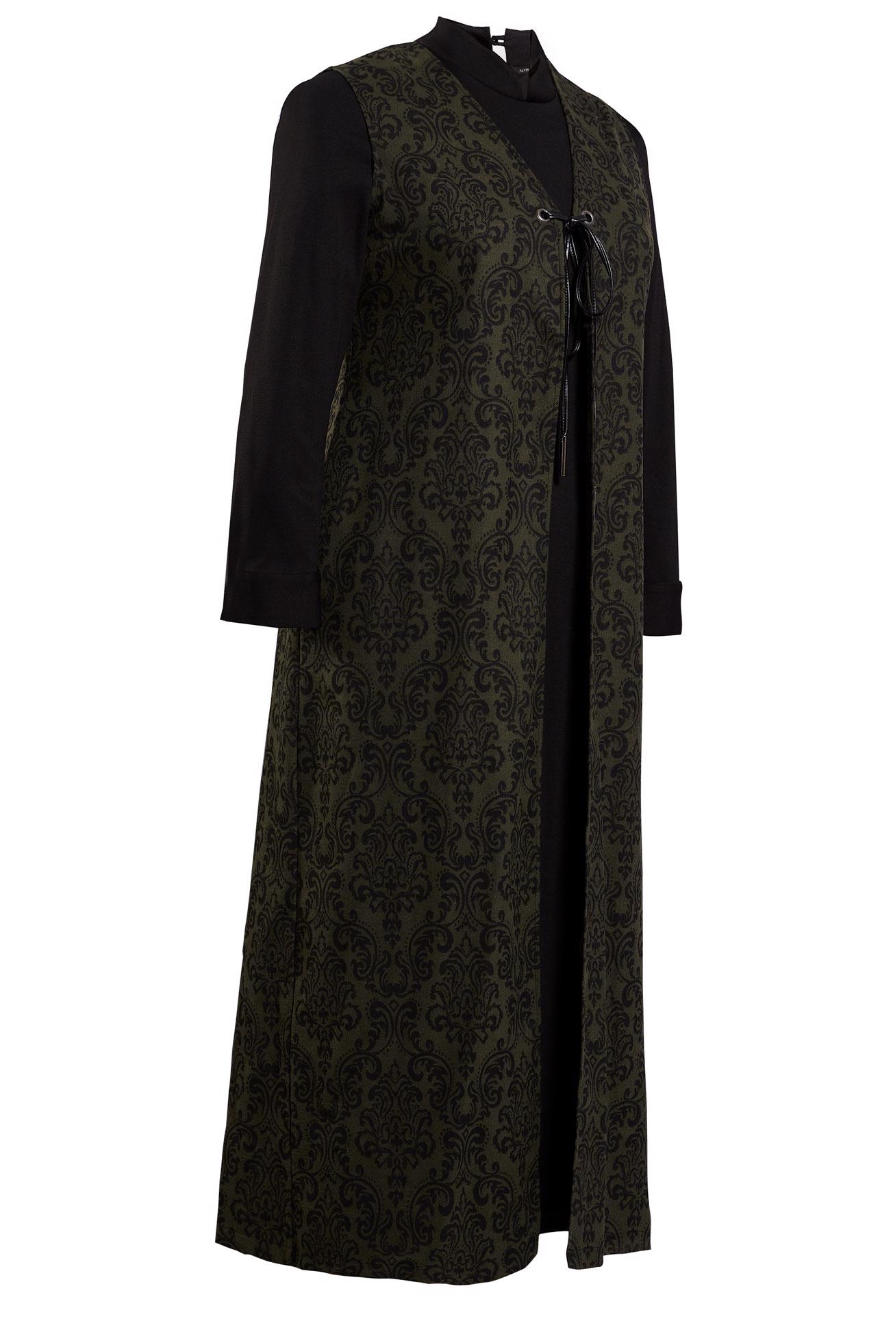 Vêtements hijab KAKI COSTUME À MOTIFS 3322