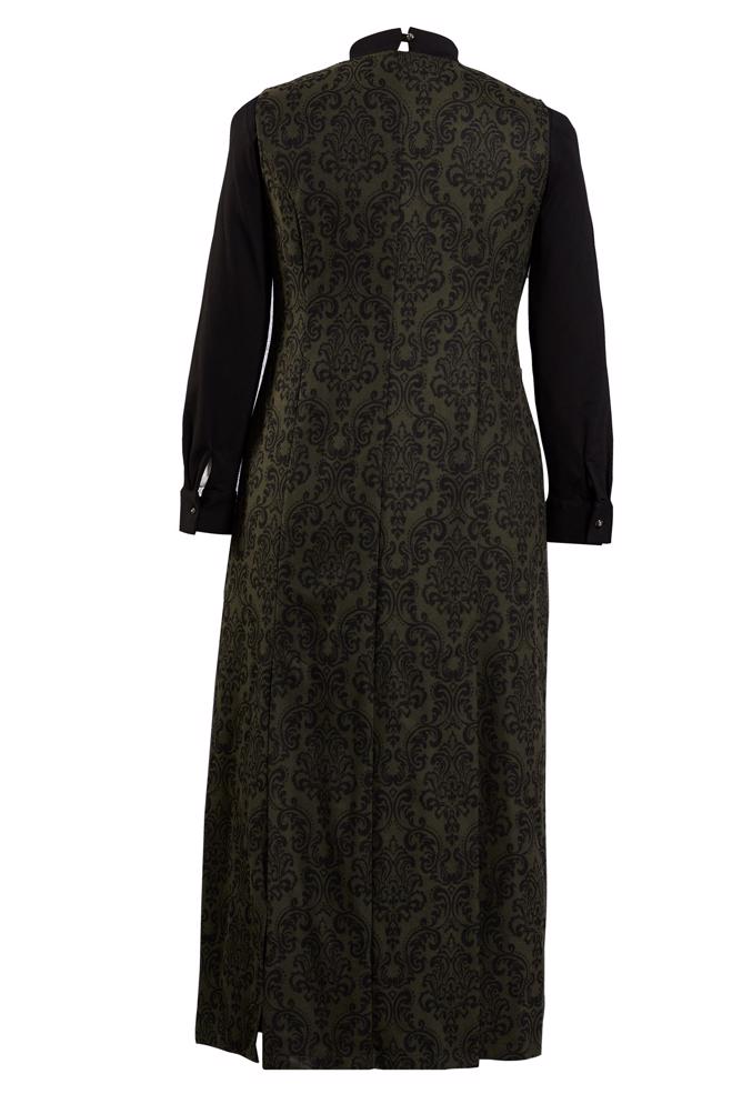 Hijab clothing KHAKI PATTERNED DRESS SUIT 3322 - ALVİNA