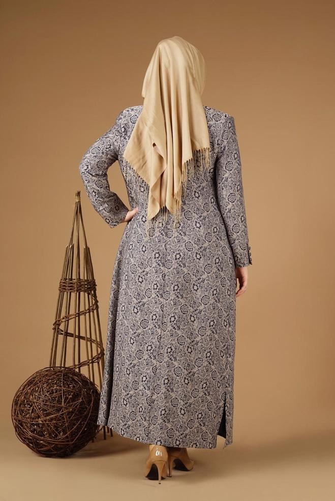 Hijab clothing NAVY BLUE 3331 Yakut 7550 2′li Elbiseli Tesettür Takım 42/48 - ALVİNA