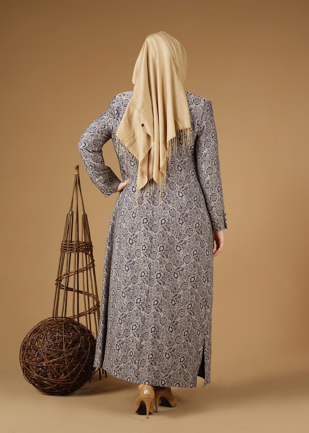 Hijab clothing NAVY BLUE 3331 Yakut 7550 2′li Elbiseli Tesettür Takım 42/48