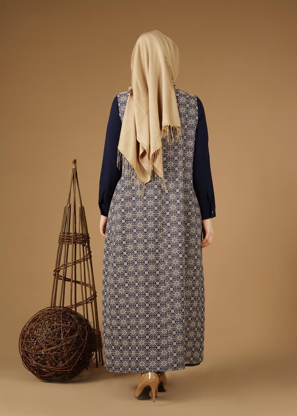 Hijab clothing NAVY BLUE 3332 Yakut 5072 2′li Elbiseli Tesettür Takım 38/50 TEK40