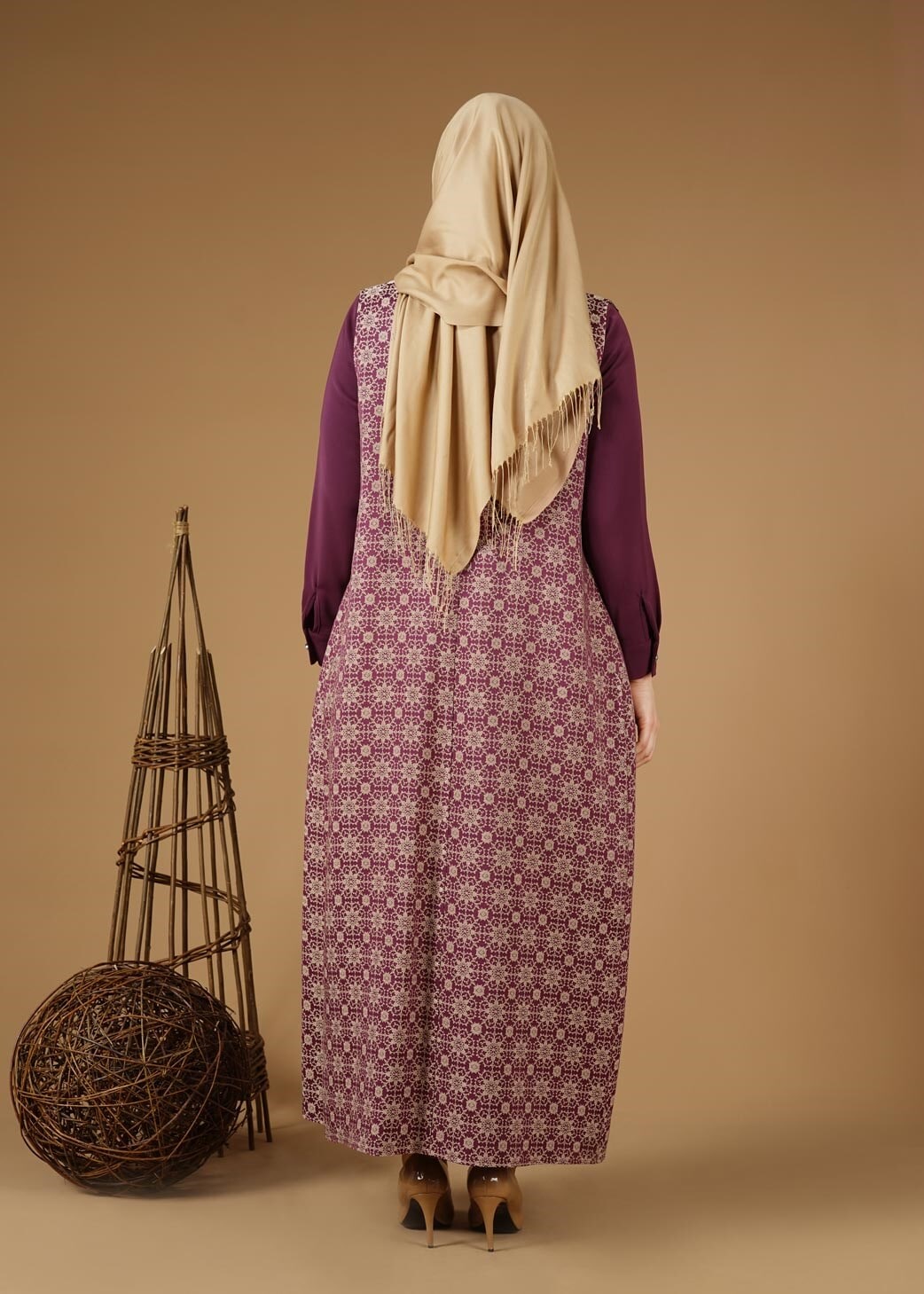 Vêtements hijab PRUNE 3332 Yakut 5072 2′li Elbiseli Tesettür Takım 38/50 TEK40