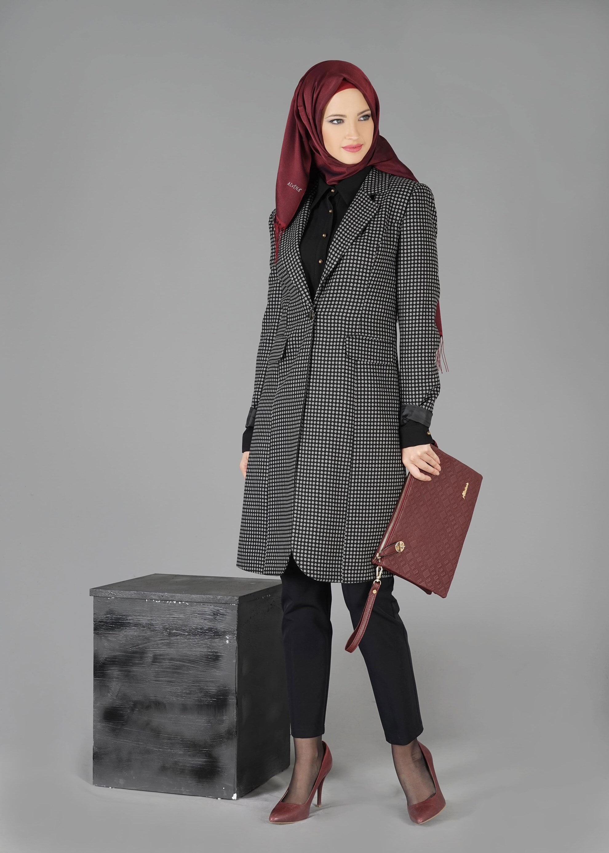 Tesettür giyim GRİ 3302P 3LÜ TAKIM