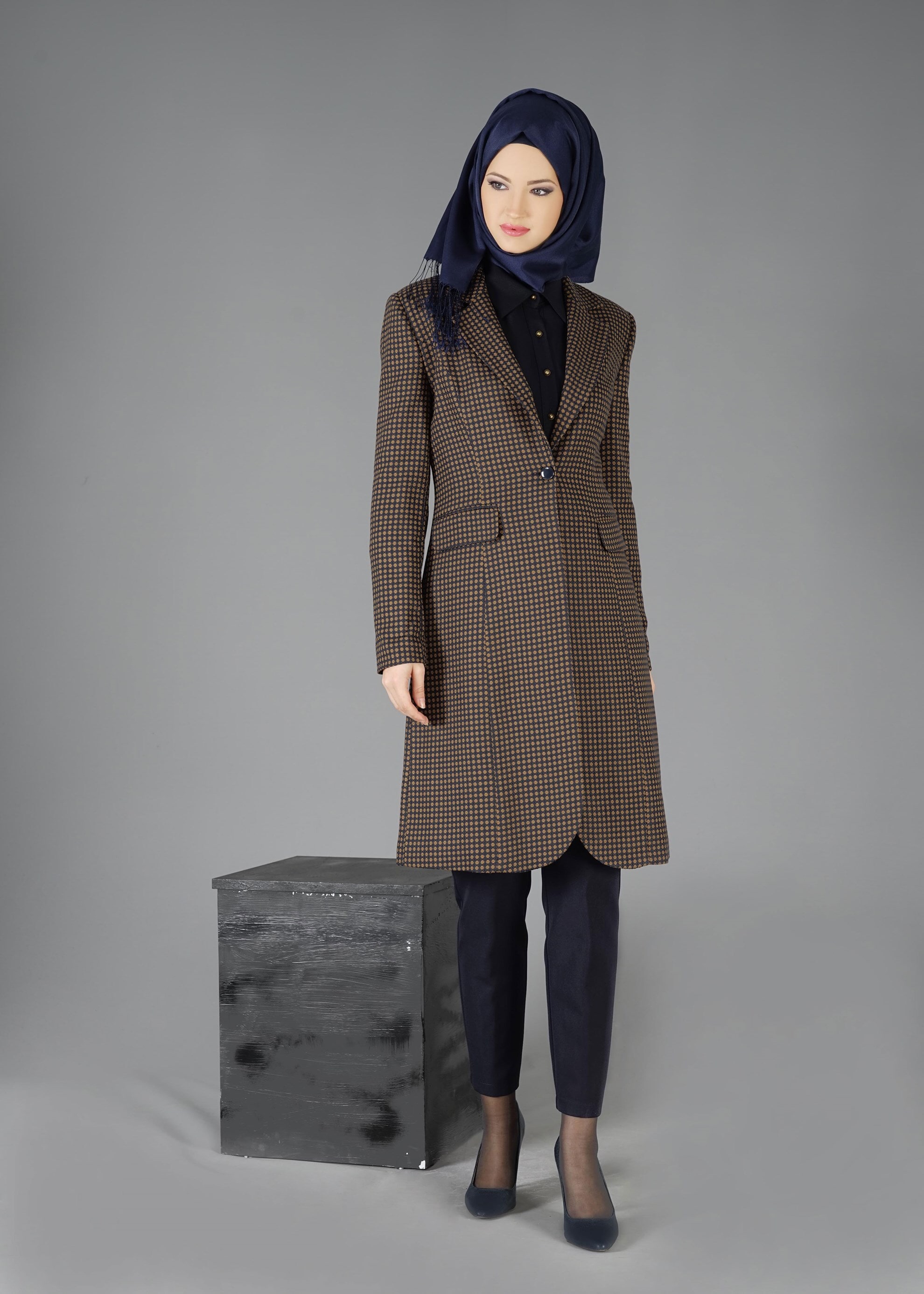 Tesettür giyim KAHVE 3302P 3LÜ TAKIM
