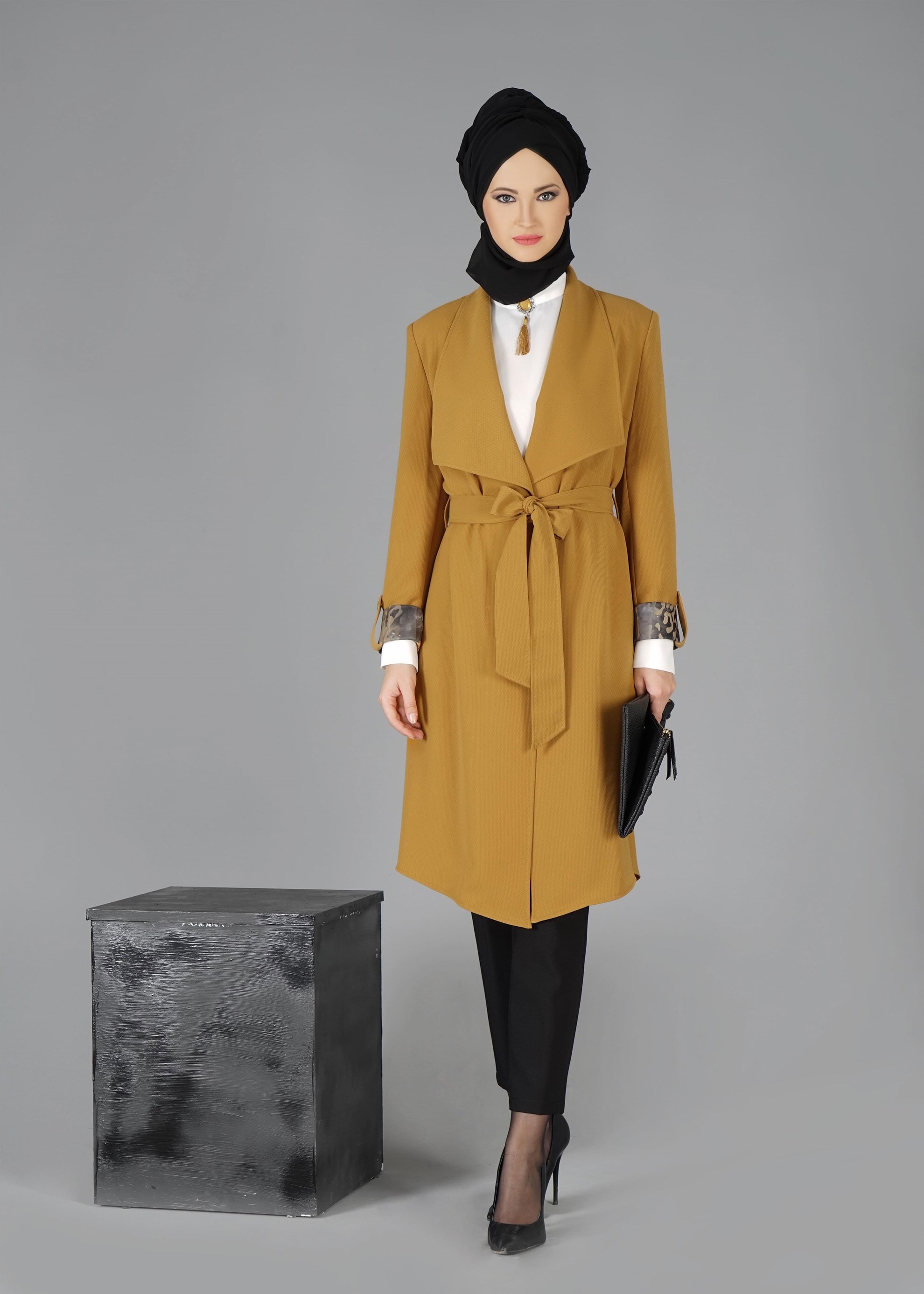 Tesettür giyim SARI 3305P 3&prime;LÜ TAKIM