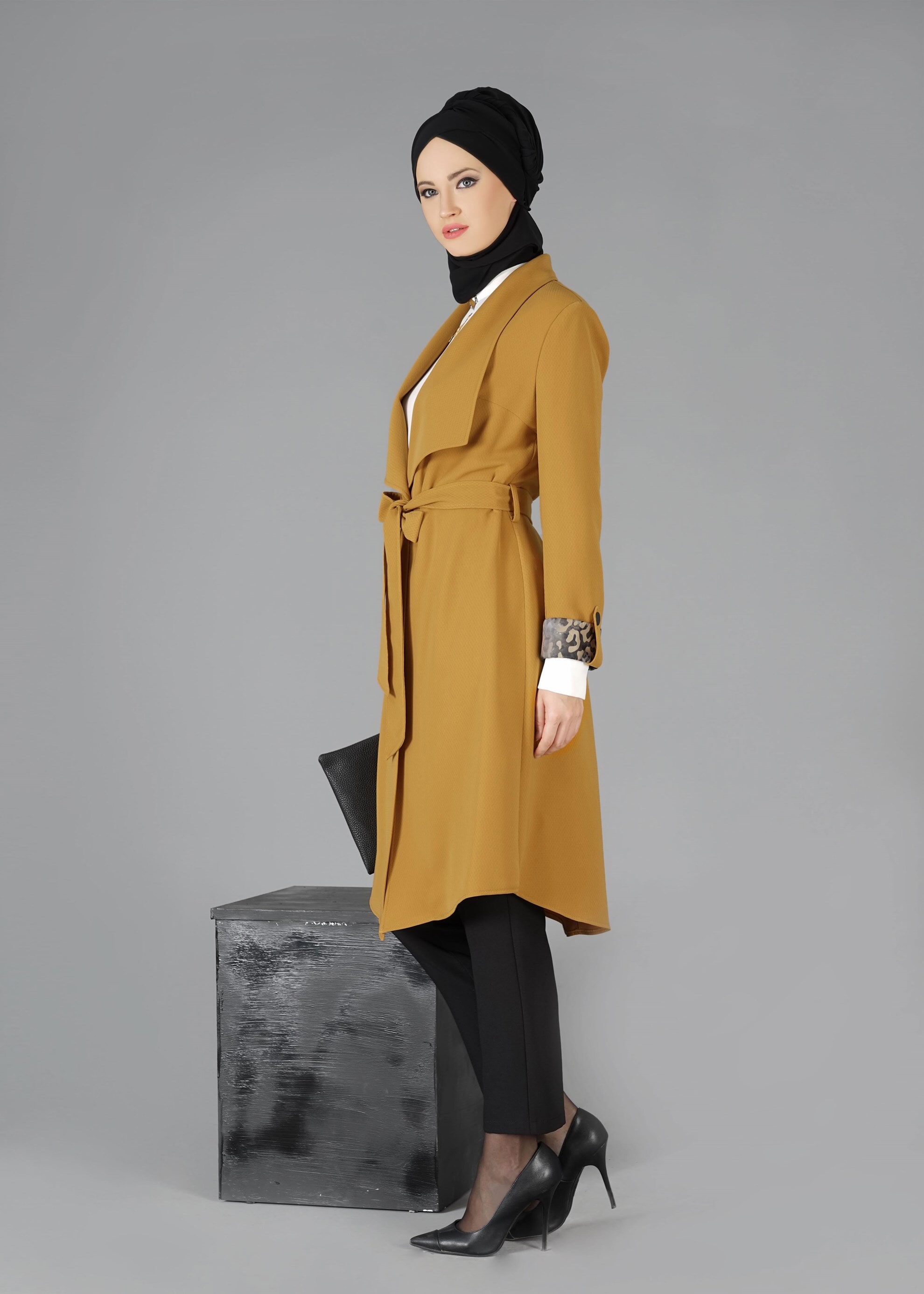 Tesettür giyim SARI 3305P 3&prime;LÜ TAKIM