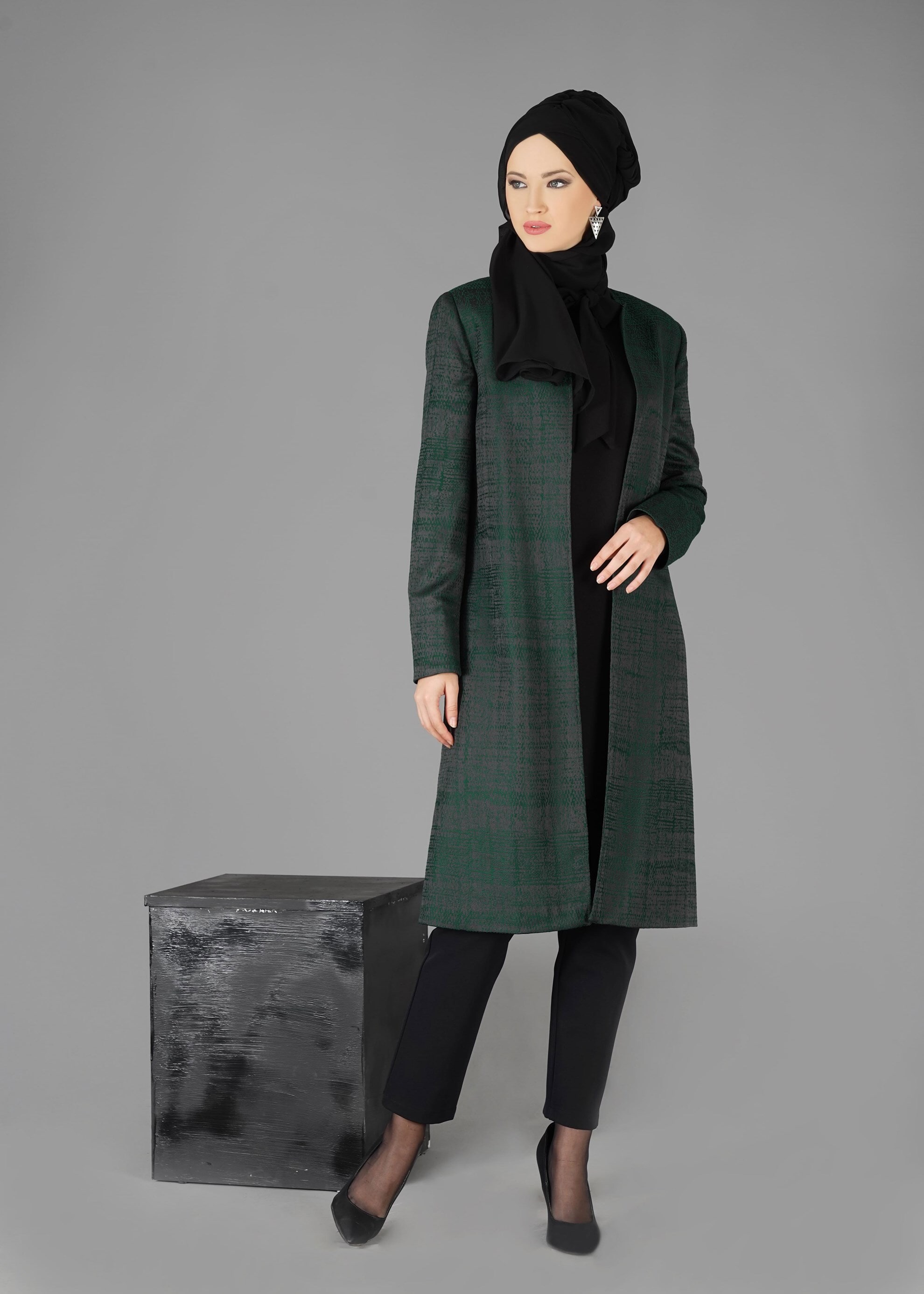 Tesettür giyim YEŞİL 3306P 3&prime;LÜ TAKIM