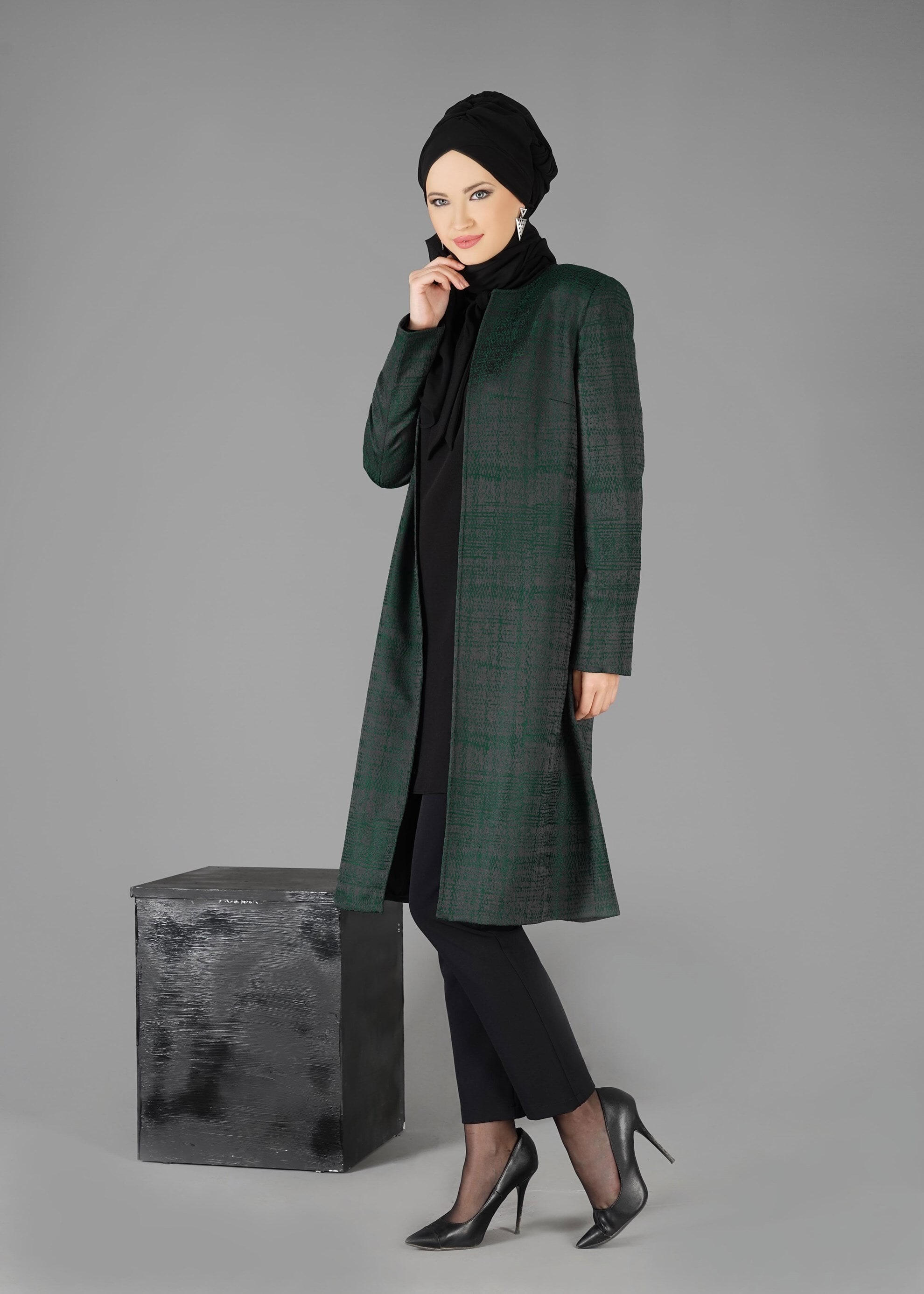 Tesettür giyim YEŞİL 3306P 3&prime;LÜ TAKIM