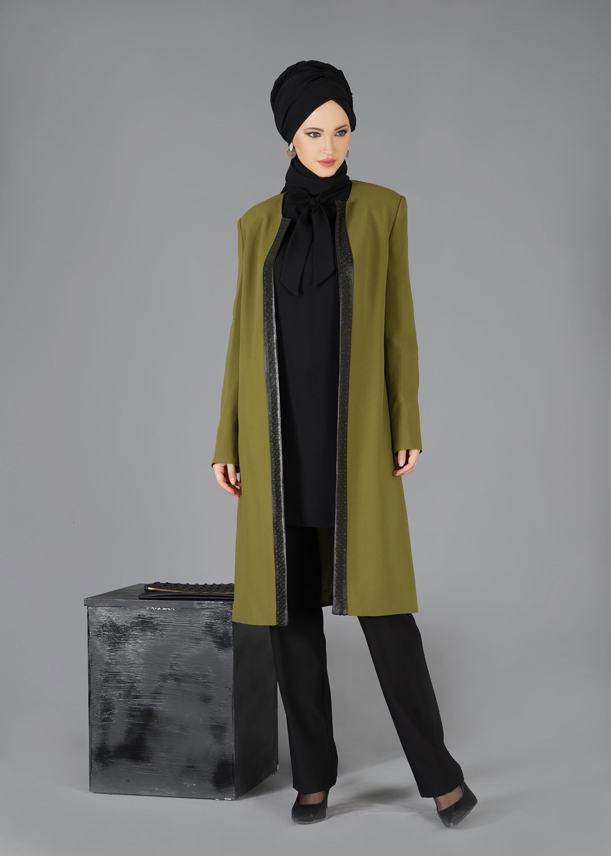 Tesettür giyim YEŞİL 3313P TAKIM