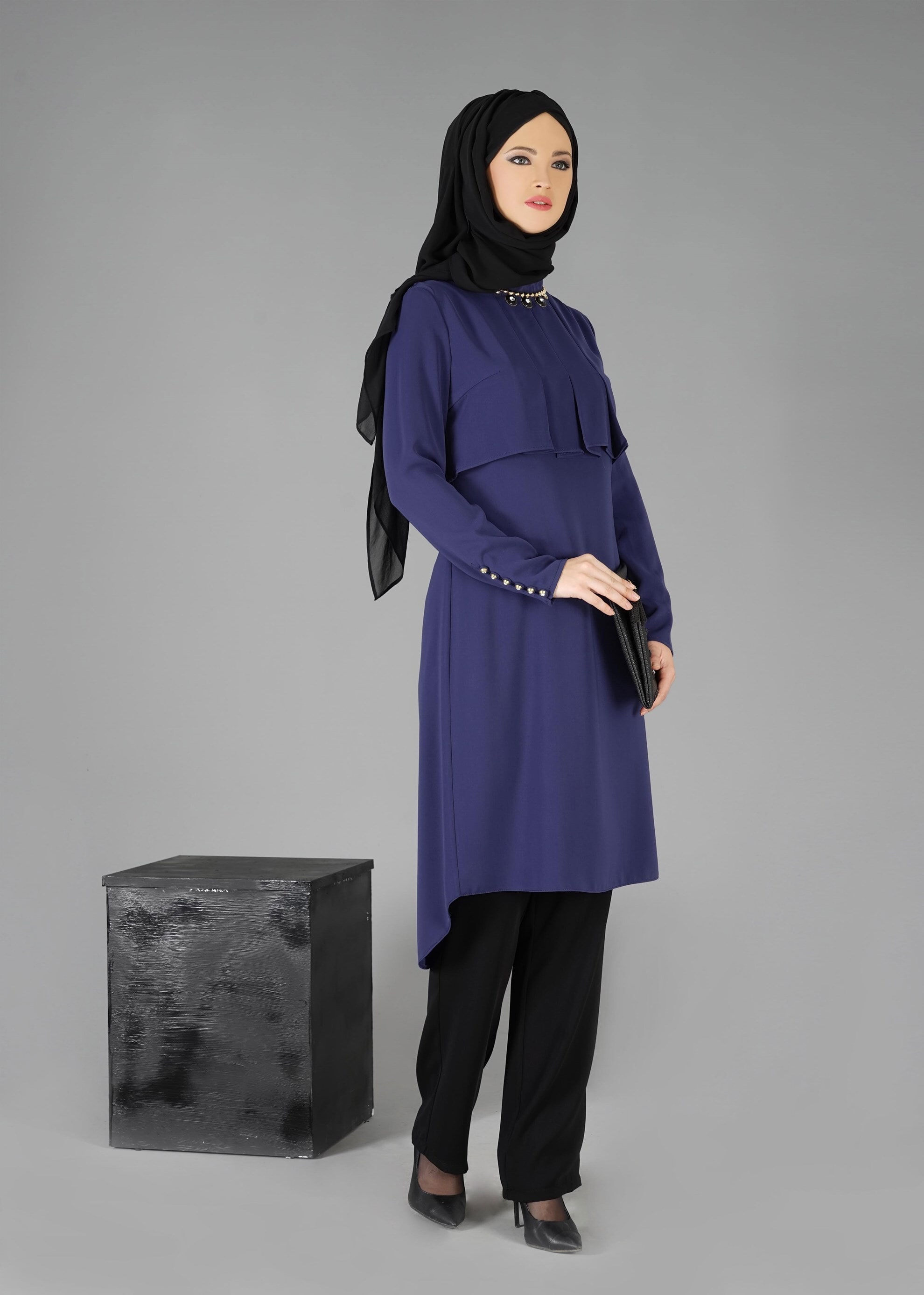 Tesettür giyim LACİVERT 3316P TAKIM