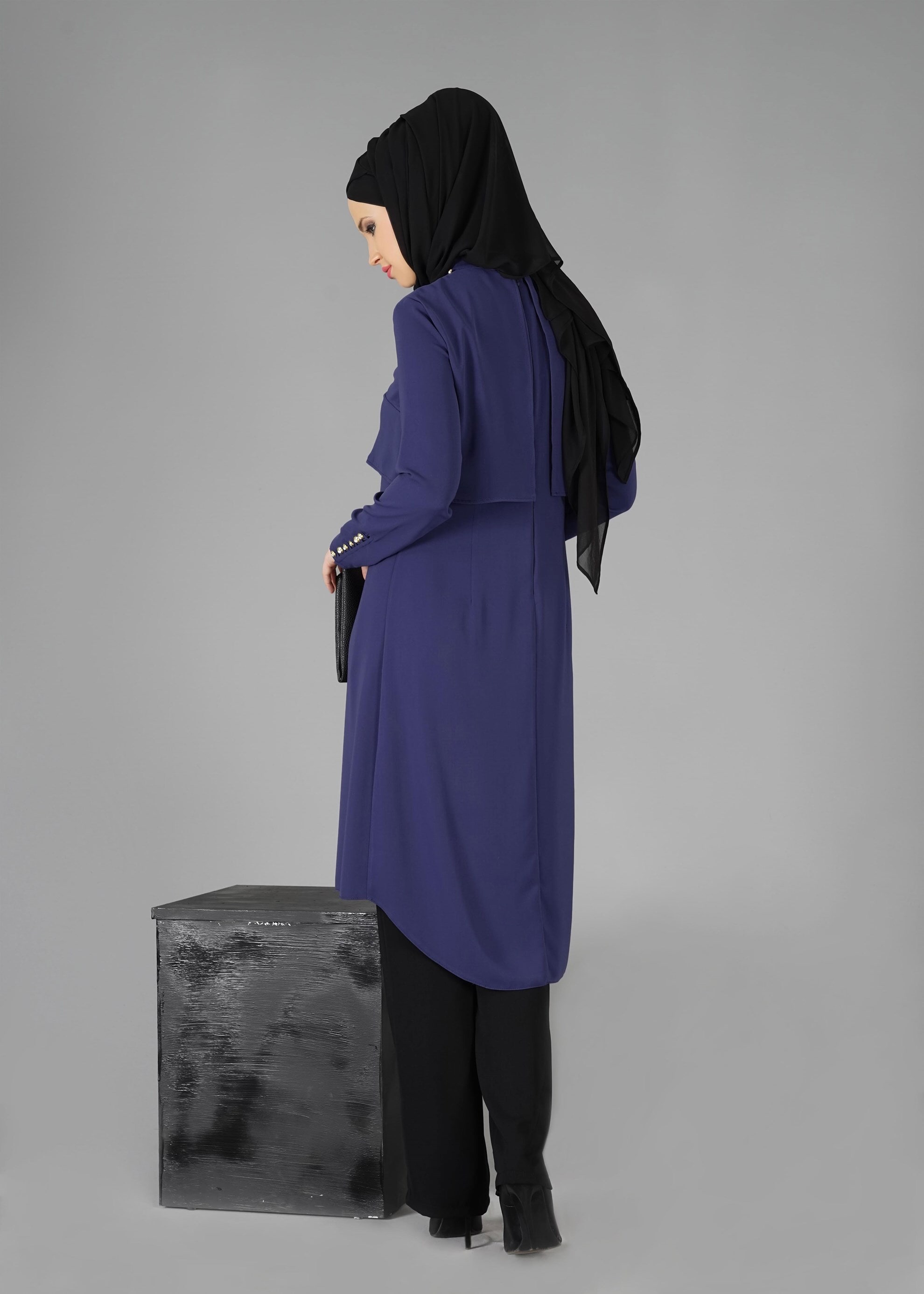Tesettür giyim LACİVERT 3316P TAKIM
