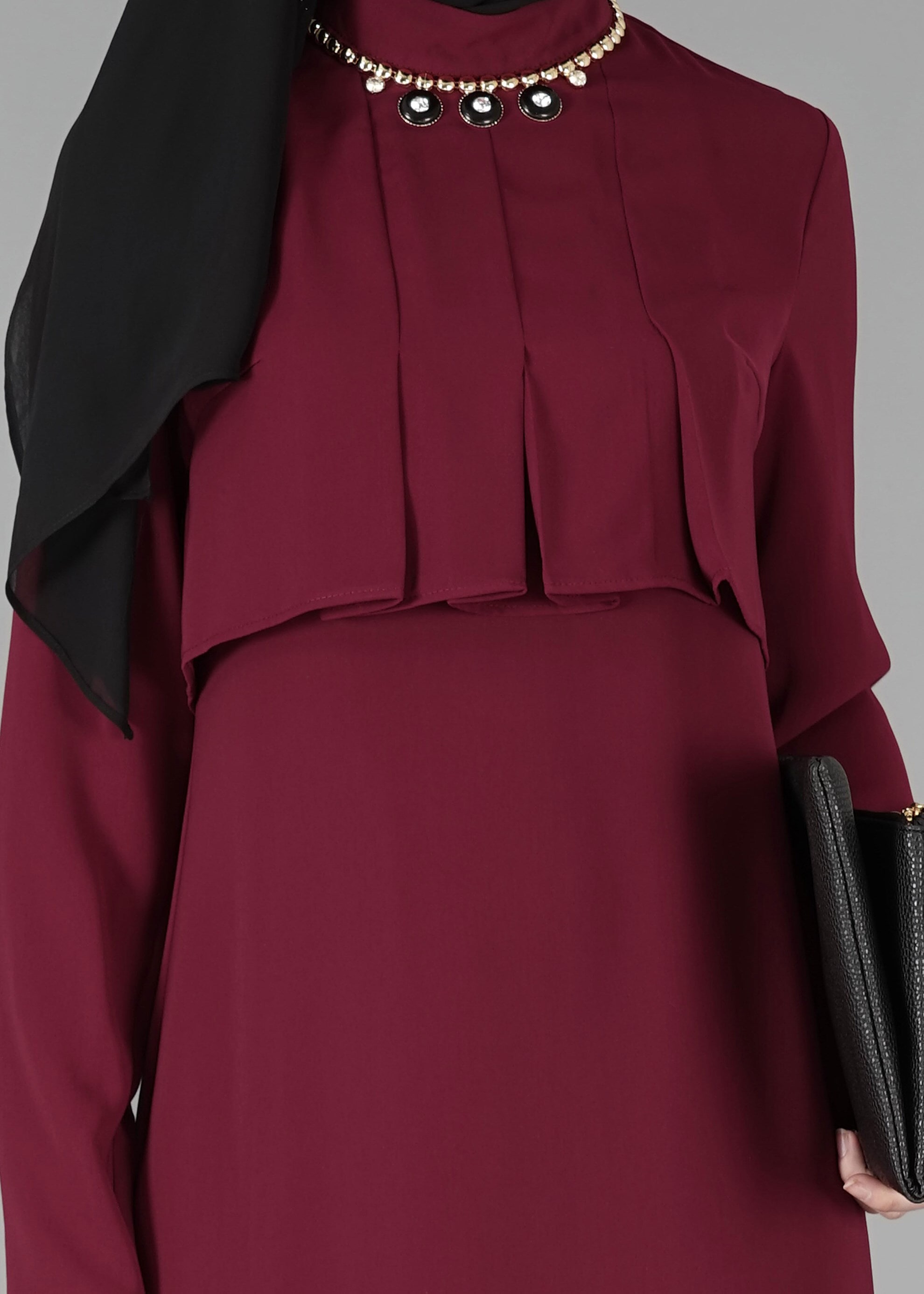 Tesettür giyim BORDO 3316P TAKIM