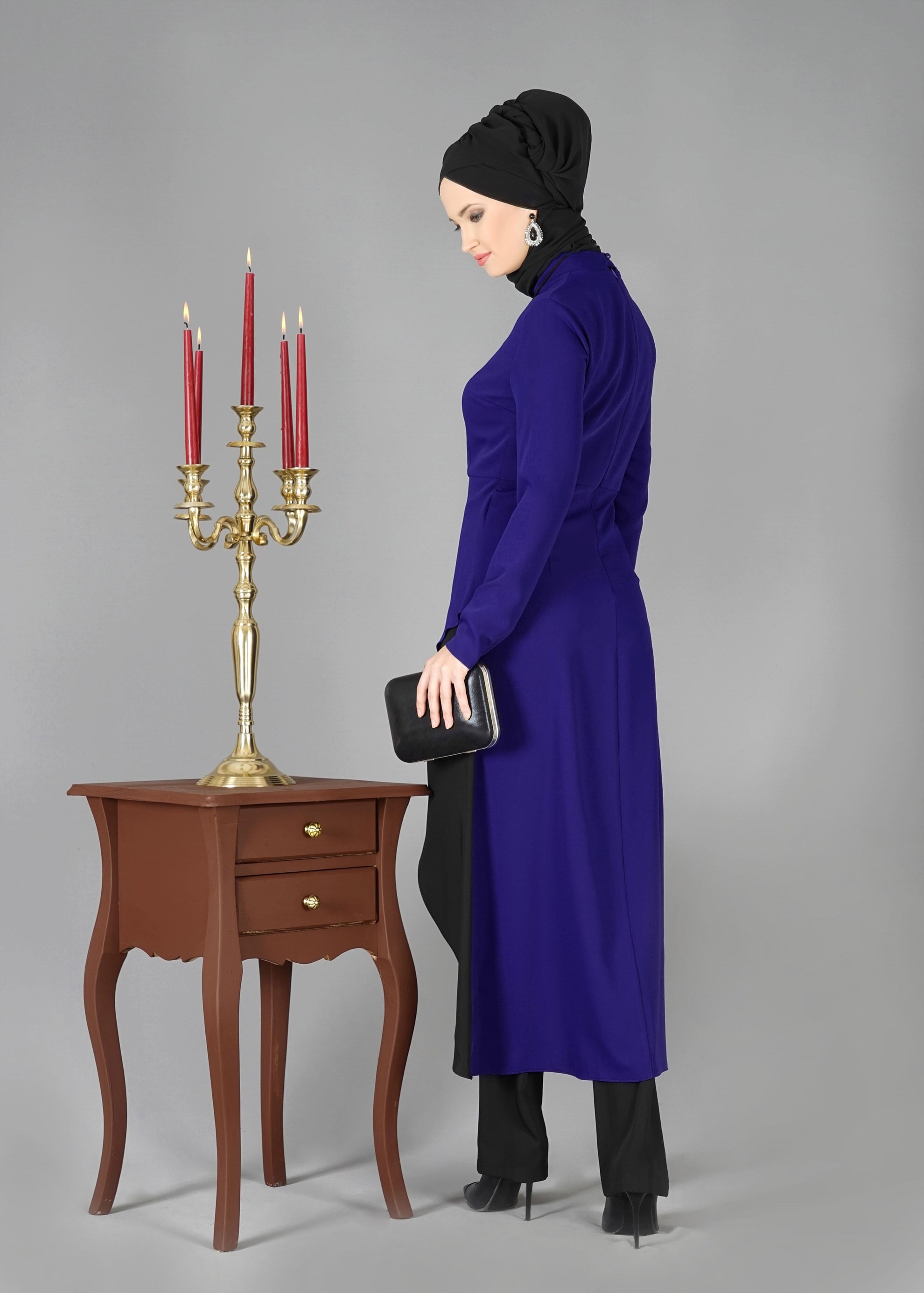 Tesettür giyim MAVİ 3319 TAKIM