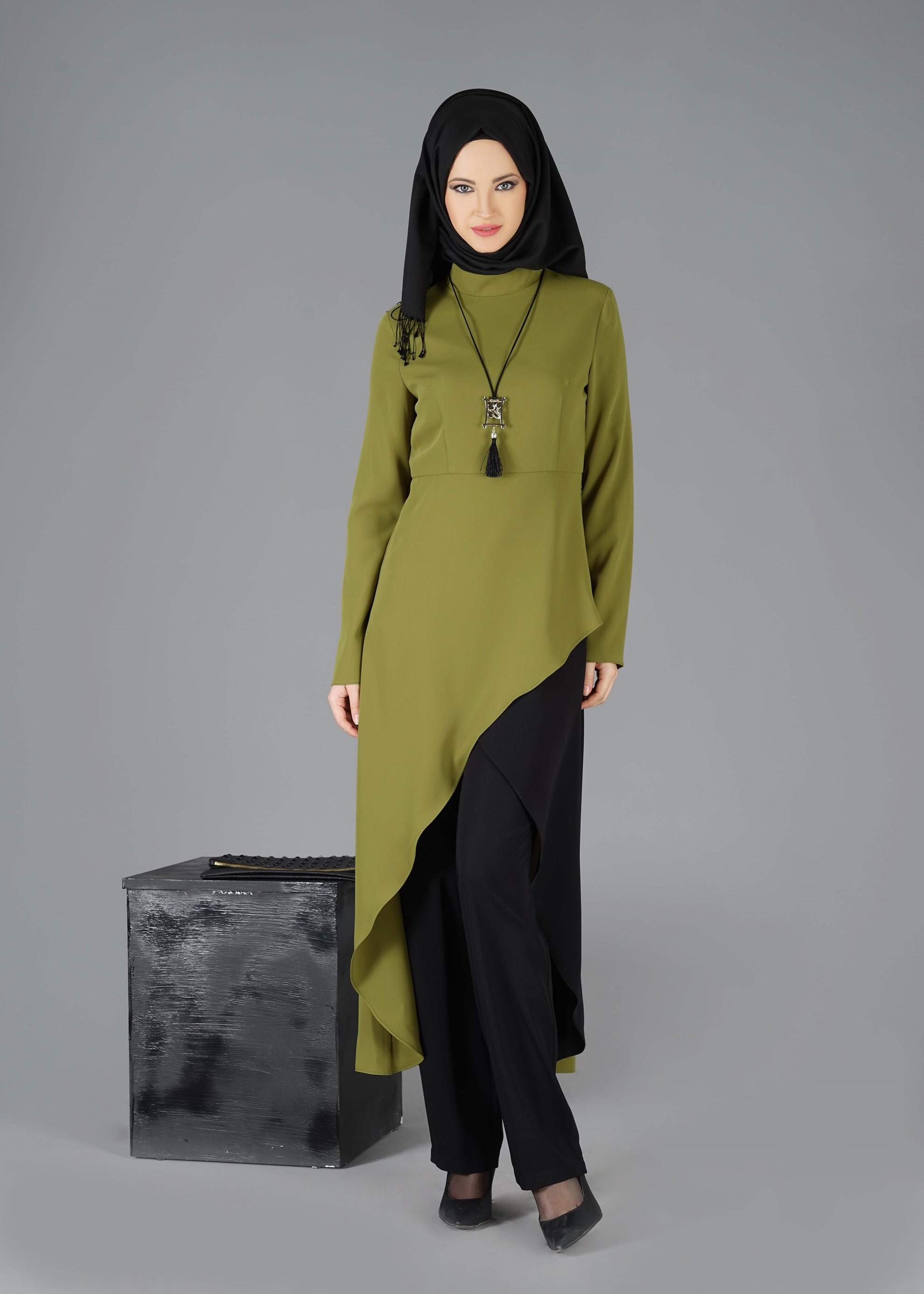 Tesettür giyim YEŞİL 3319 TAKIM