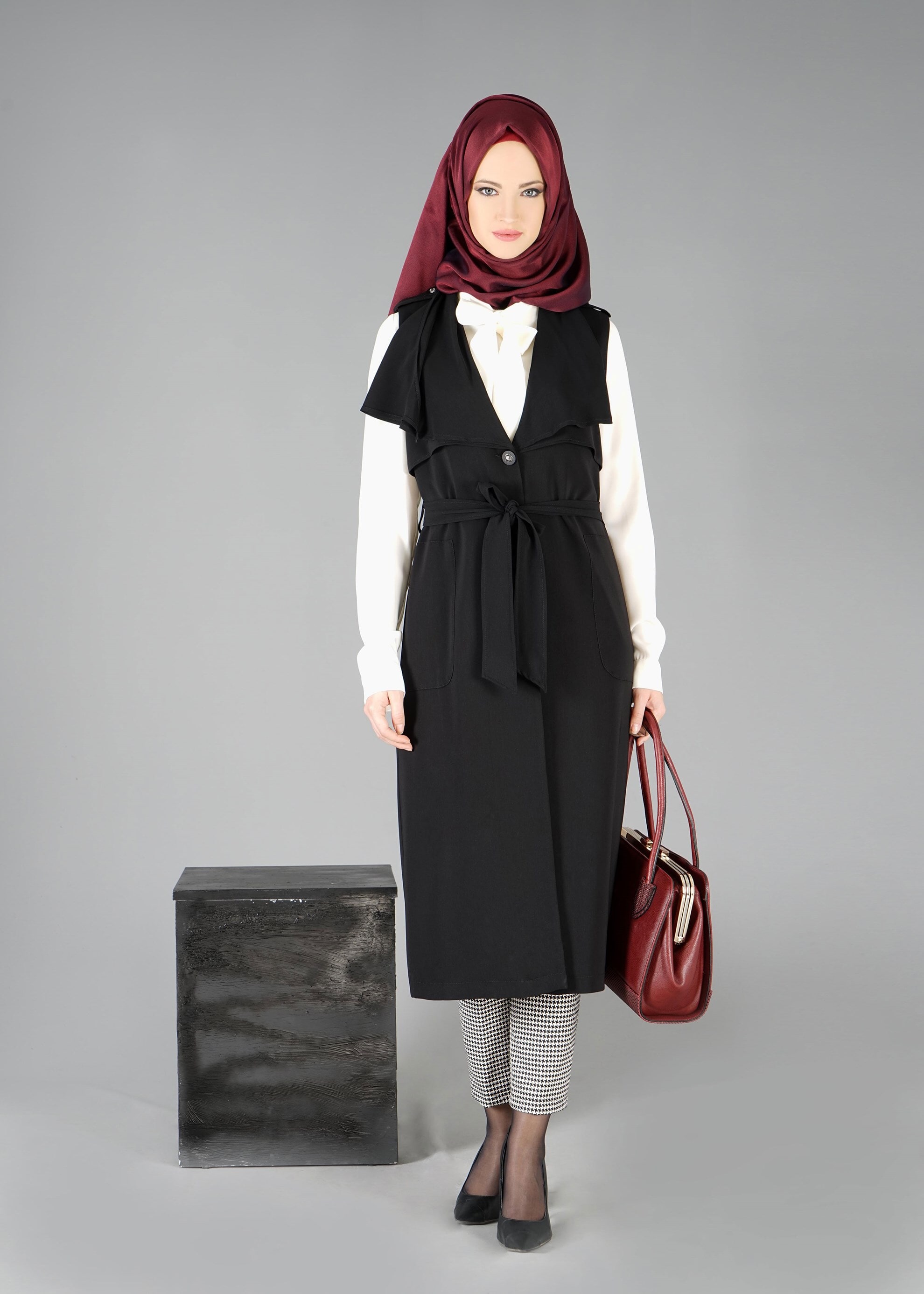 Tesettür giyim SİYAH 3324P TAKIM