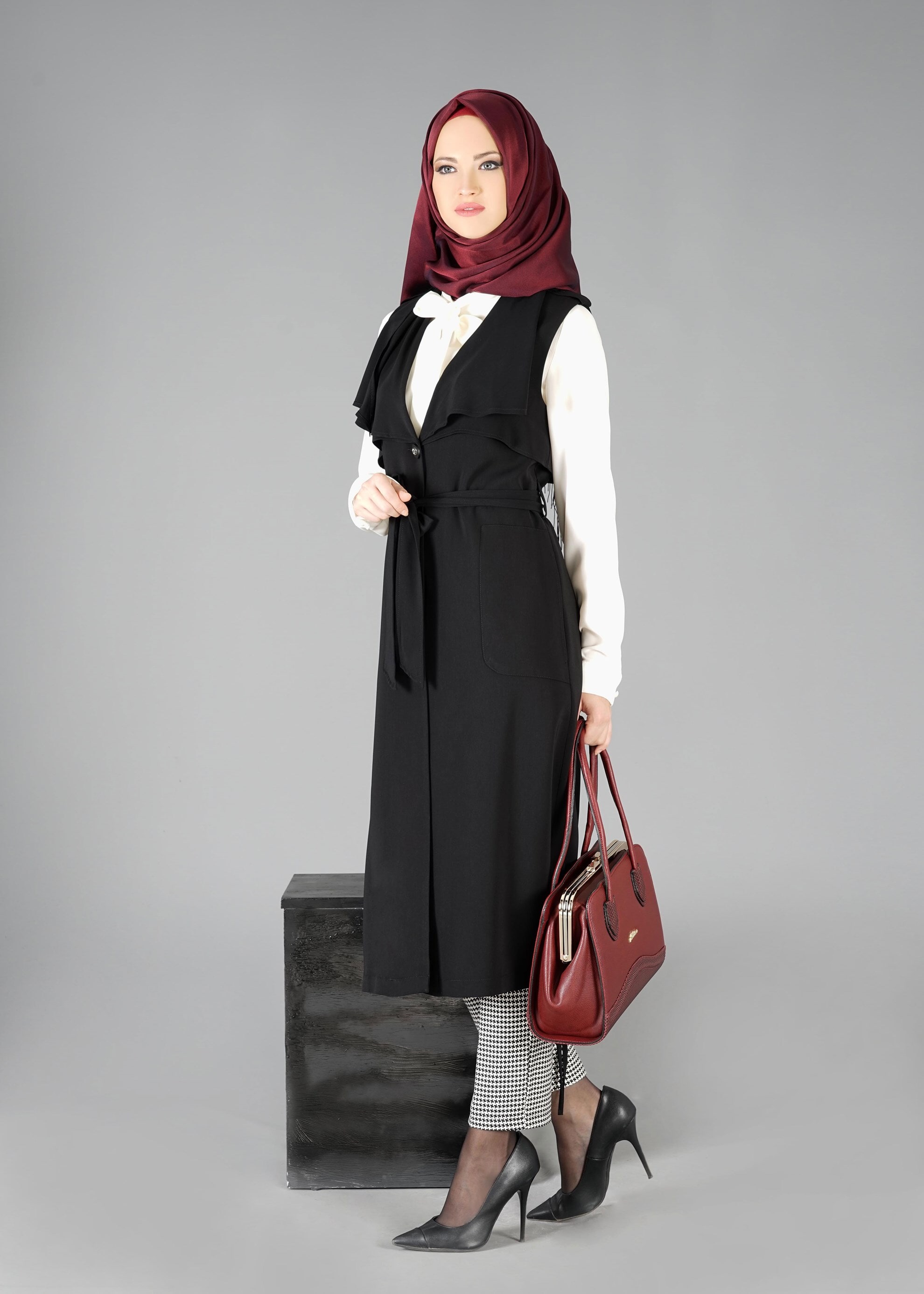 Tesettür giyim SİYAH 3324P TAKIM